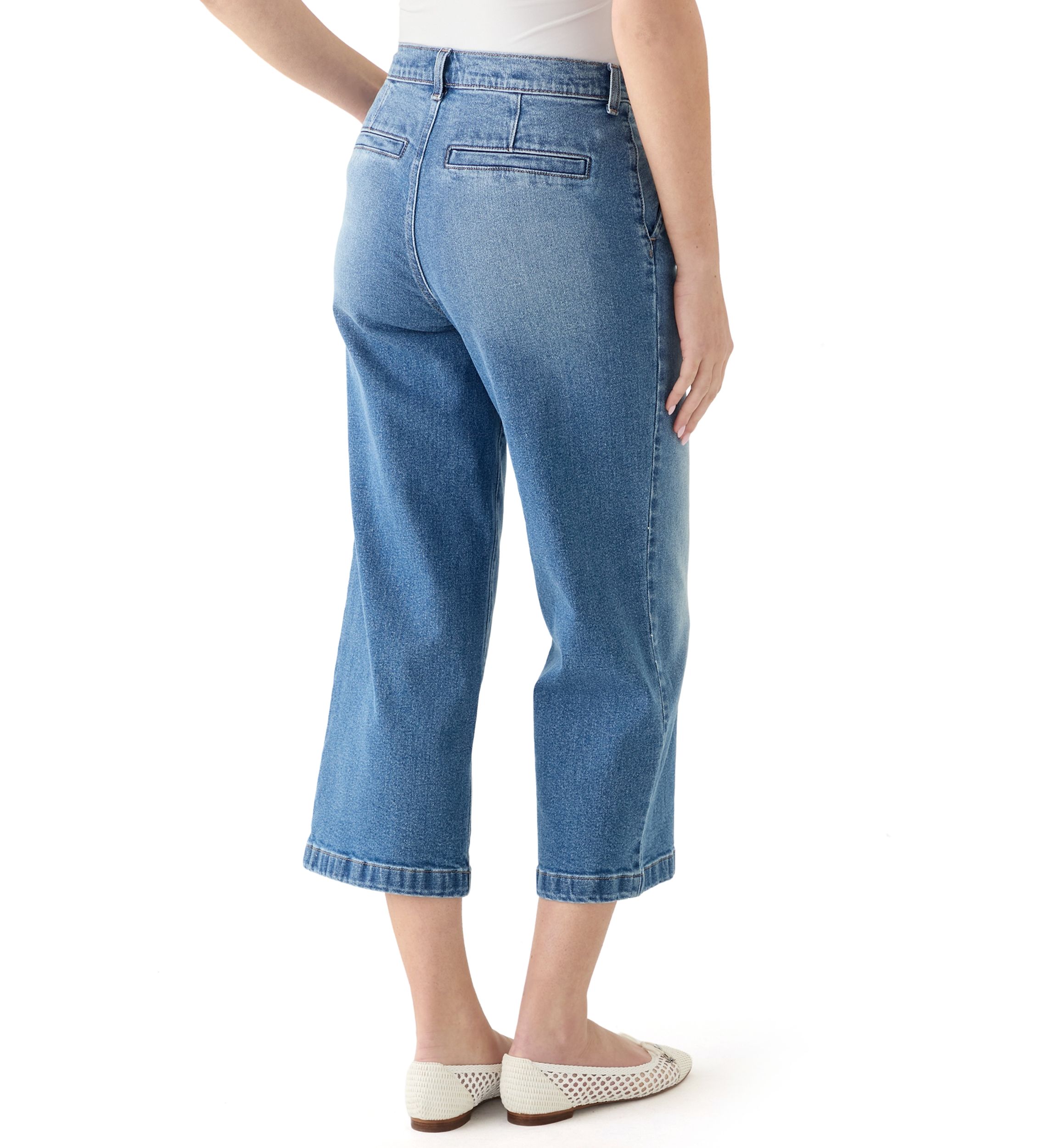 Womens High Rise Leg Cropped Jeans