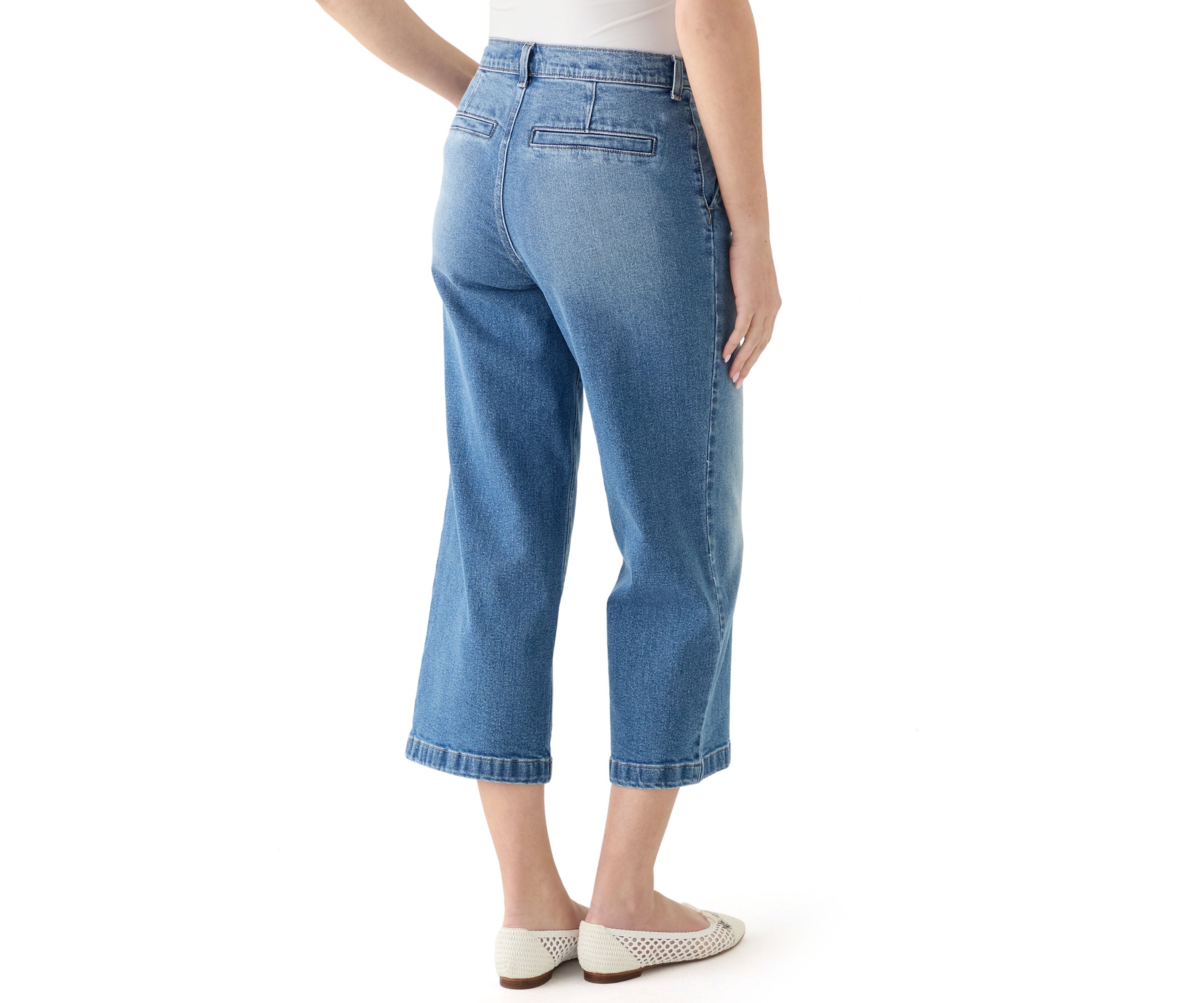 Womens High Rise Leg Cropped Jeans