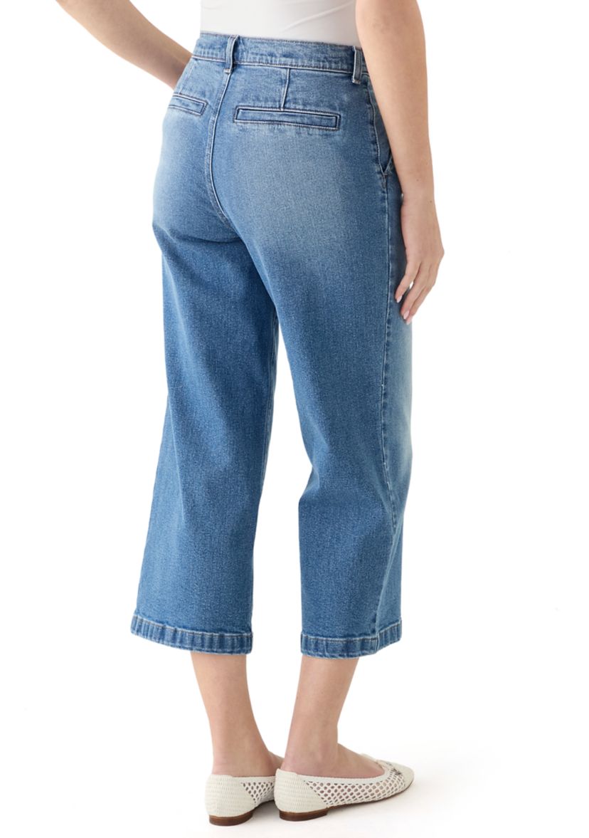 Womens High Rise Leg Cropped Jeans