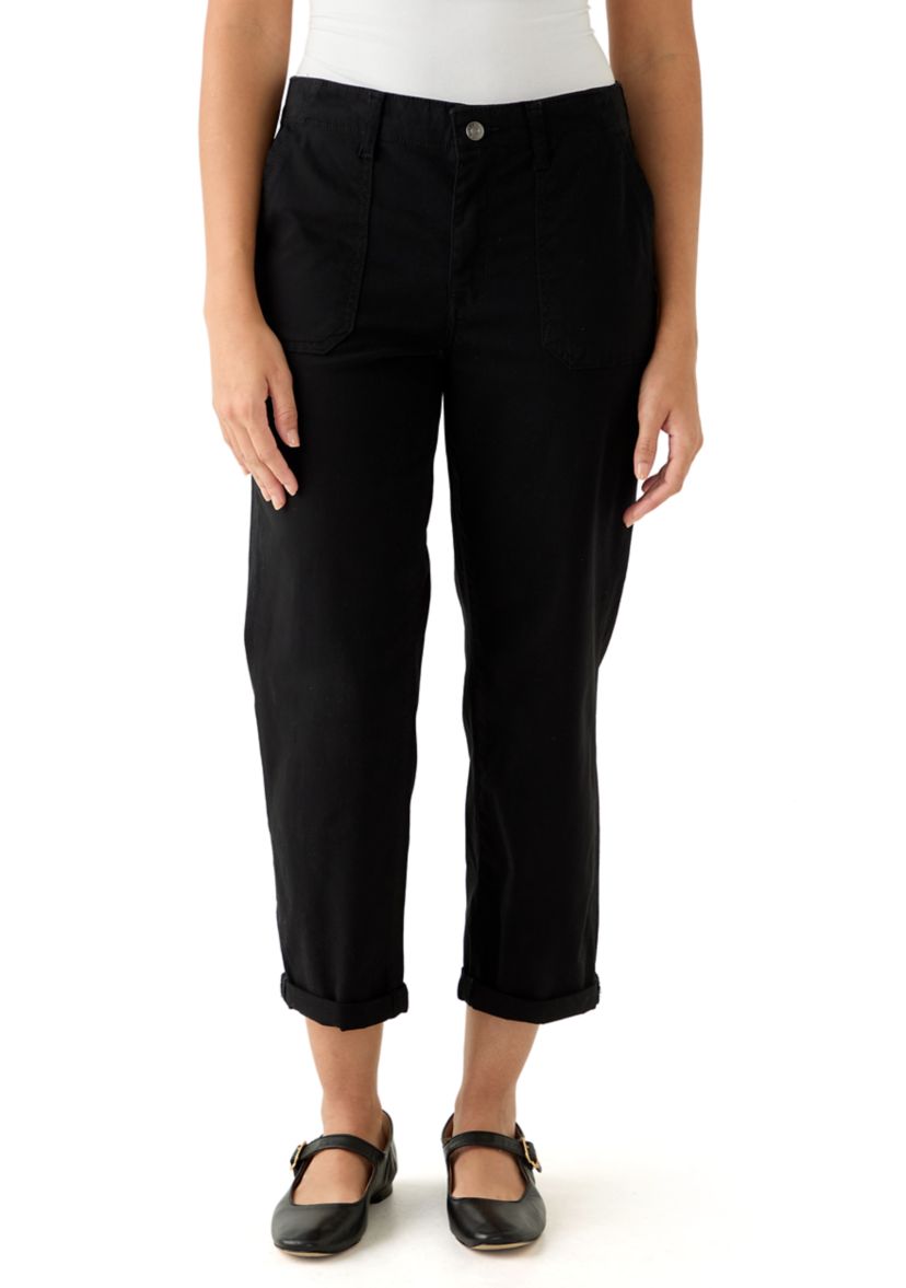 Womens Roll Cuff Ankle Pants