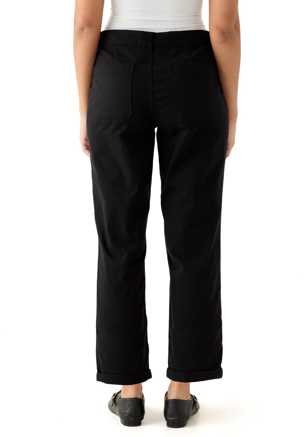 Womens Roll Cuff Ankle Pants
