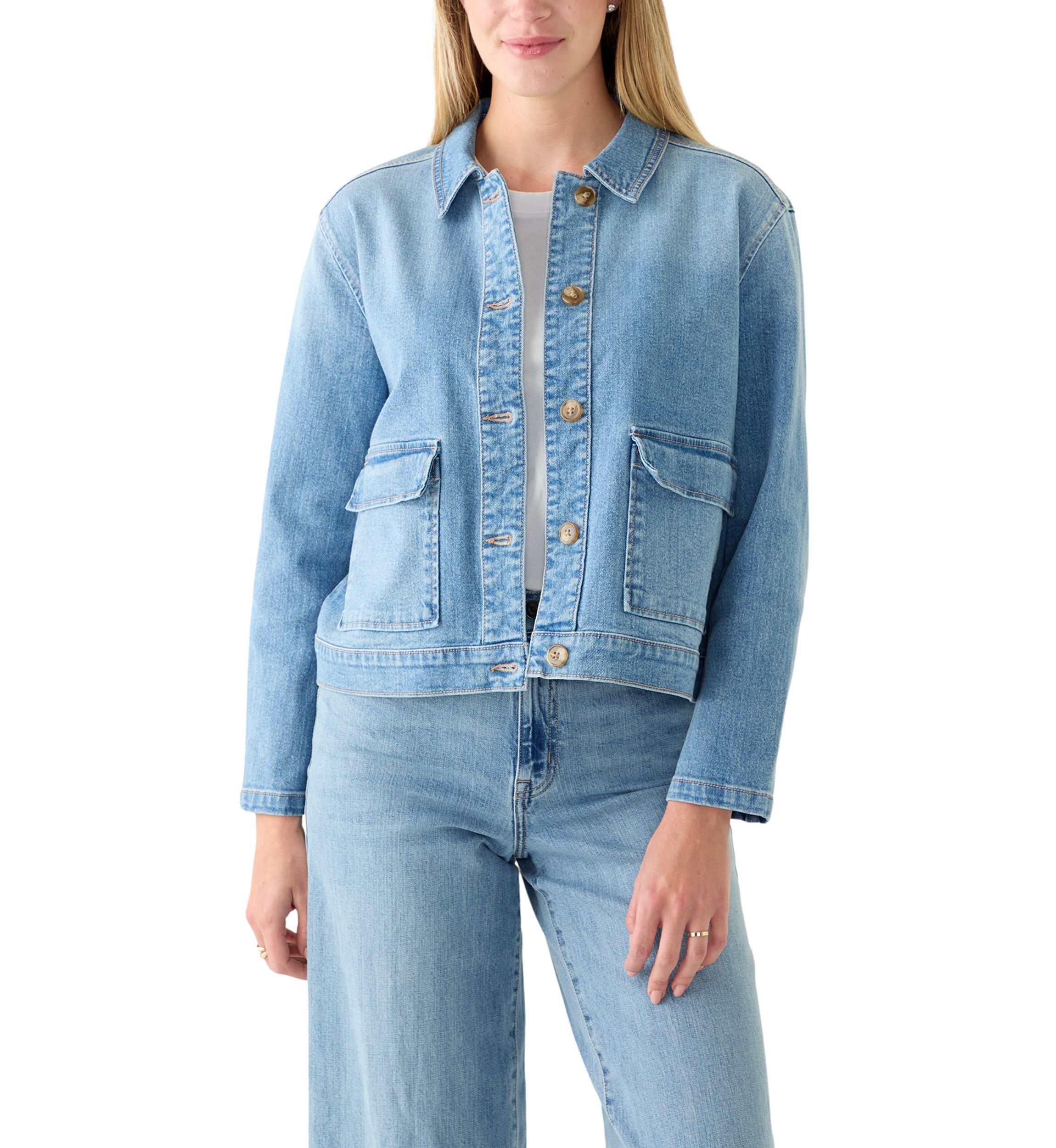 Womens Patch Pocket Denim Jacket 