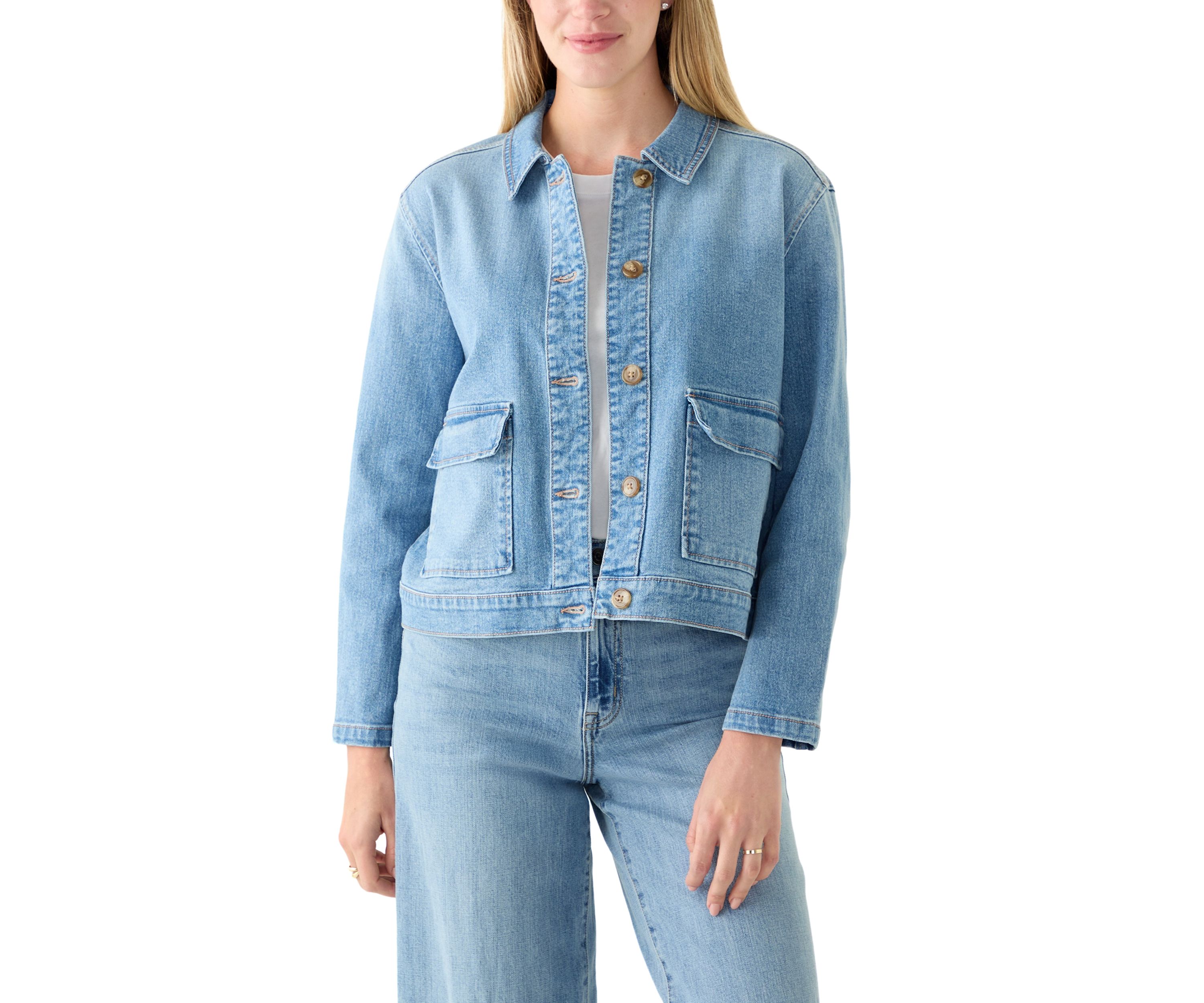Womens Patch Pocket Denim Jacket 