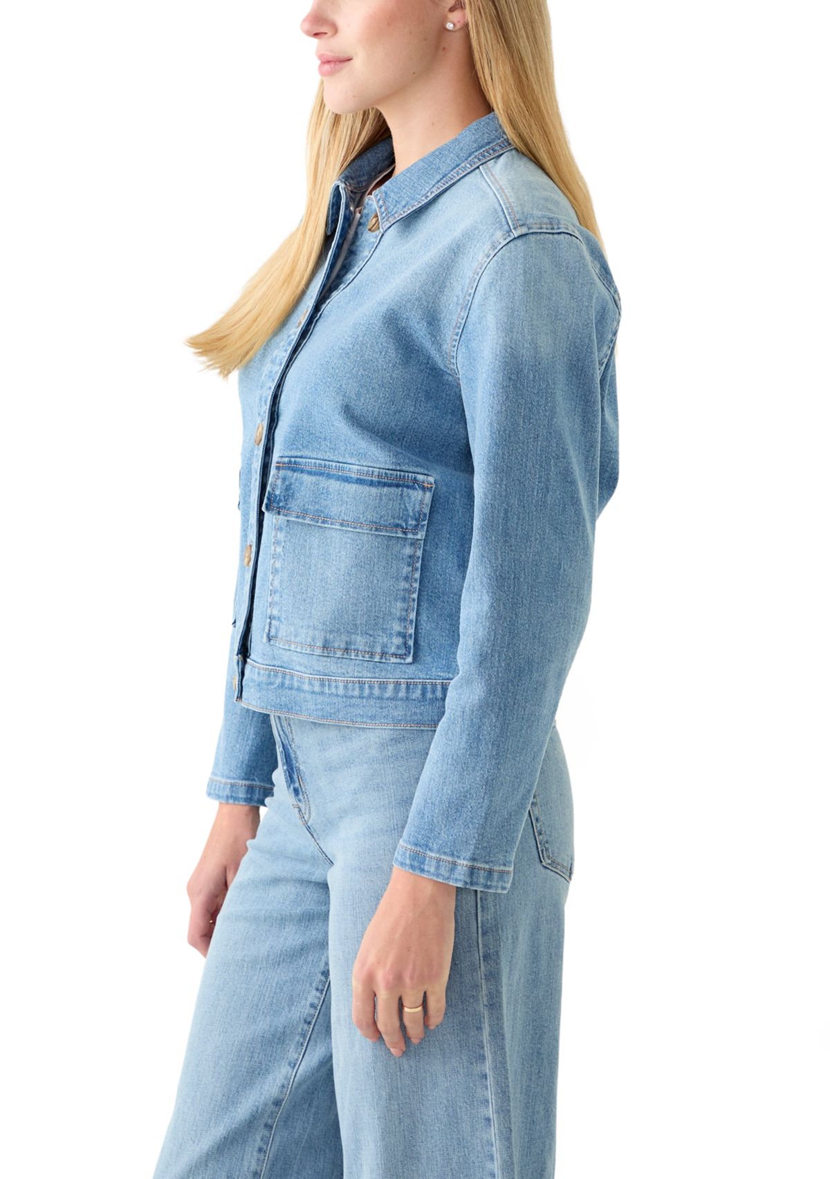 Womens Patch Pocket Denim Jacket 