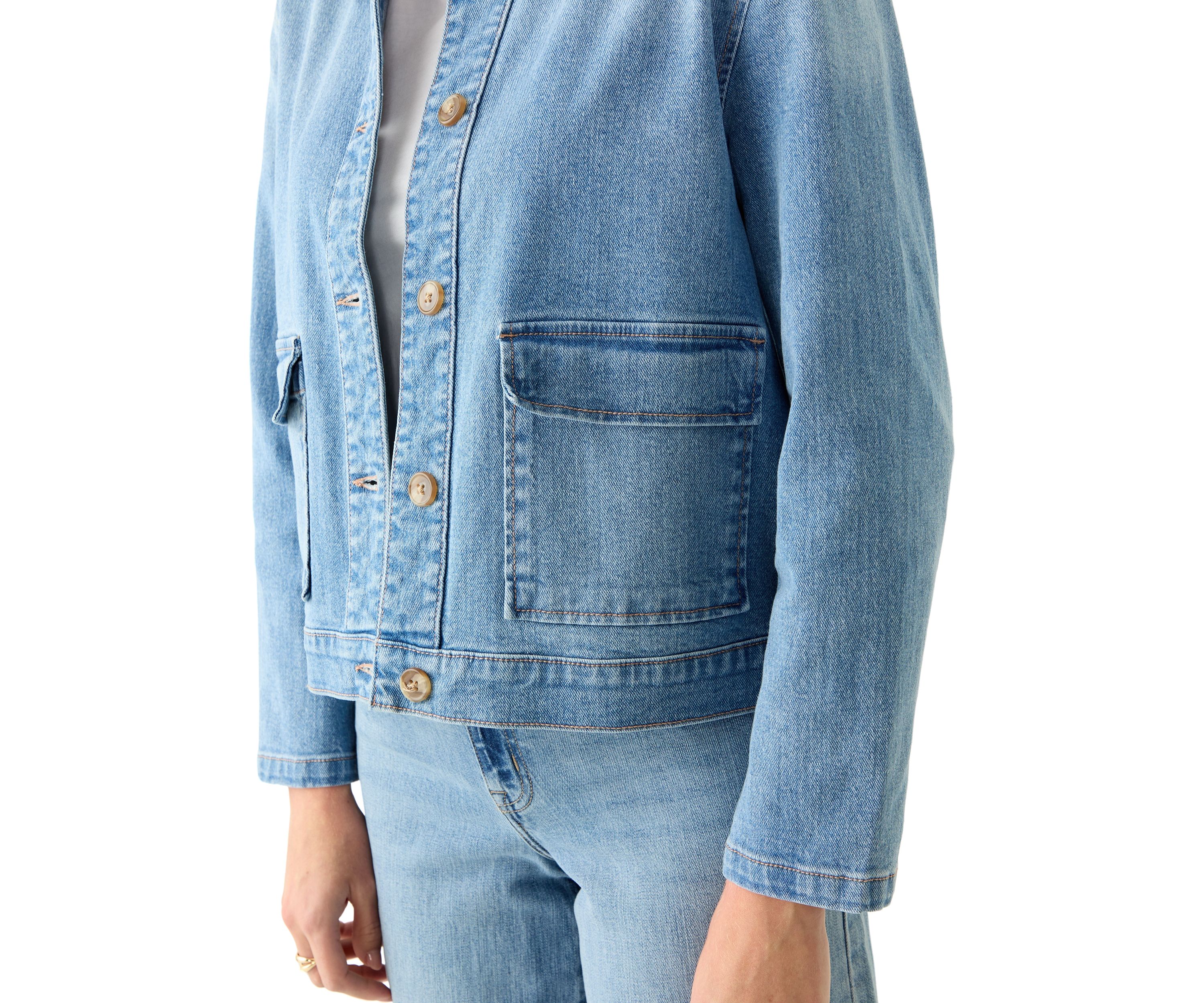 Womens Patch Pocket Denim Jacket 