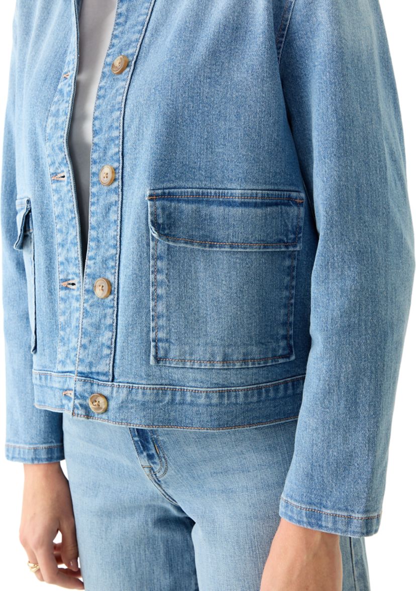 Womens Patch Pocket Denim Jacket 