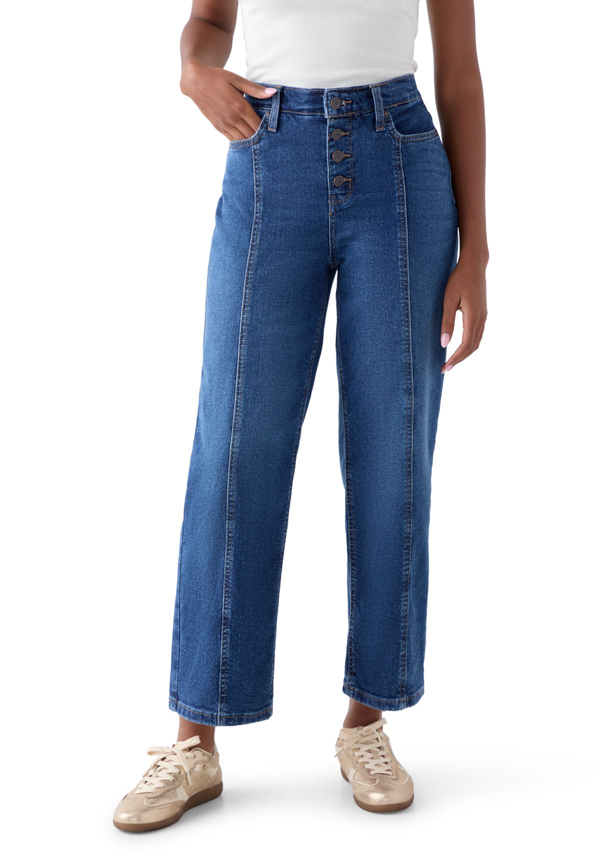 Women’s Straight-Leg Seamed Front Ankle Jeans