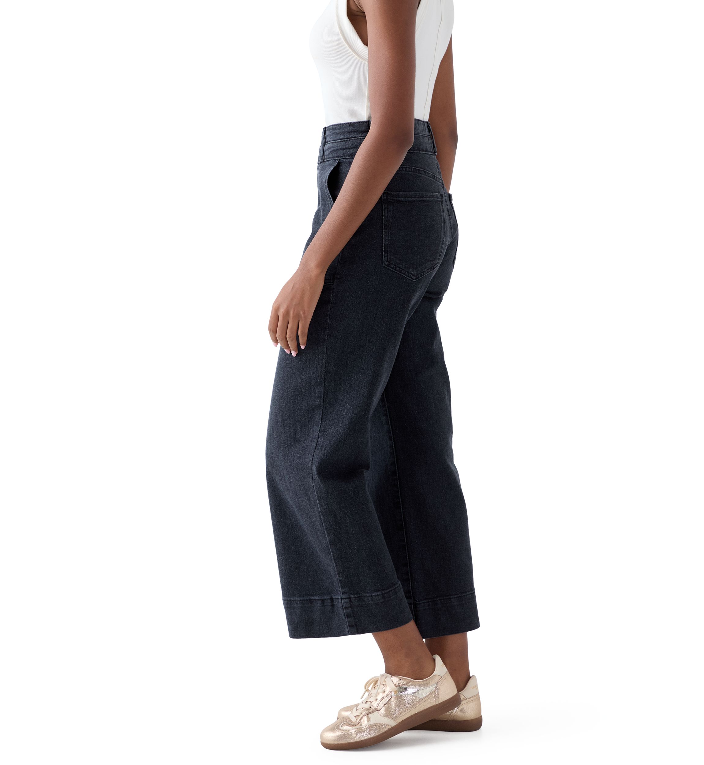 Womens High Rise Stacked Waist Jean