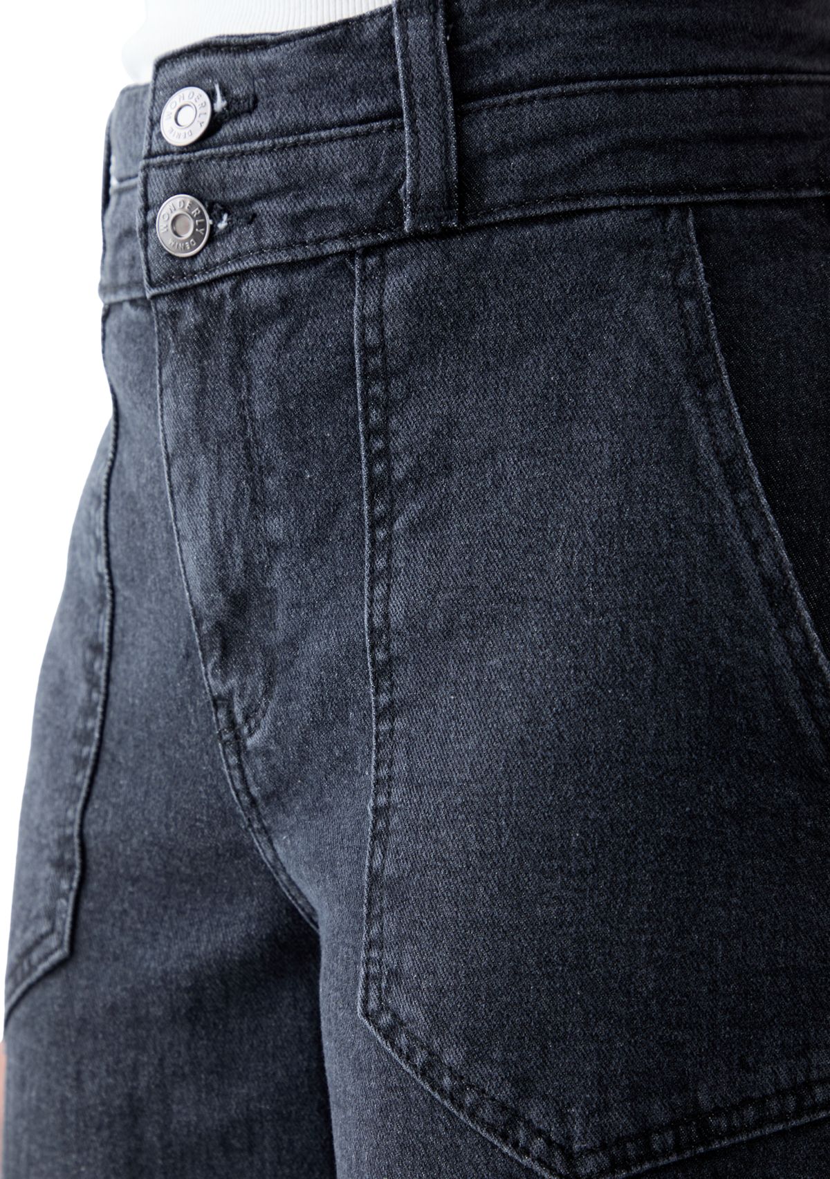 Womens High Rise Stacked Waist Jean