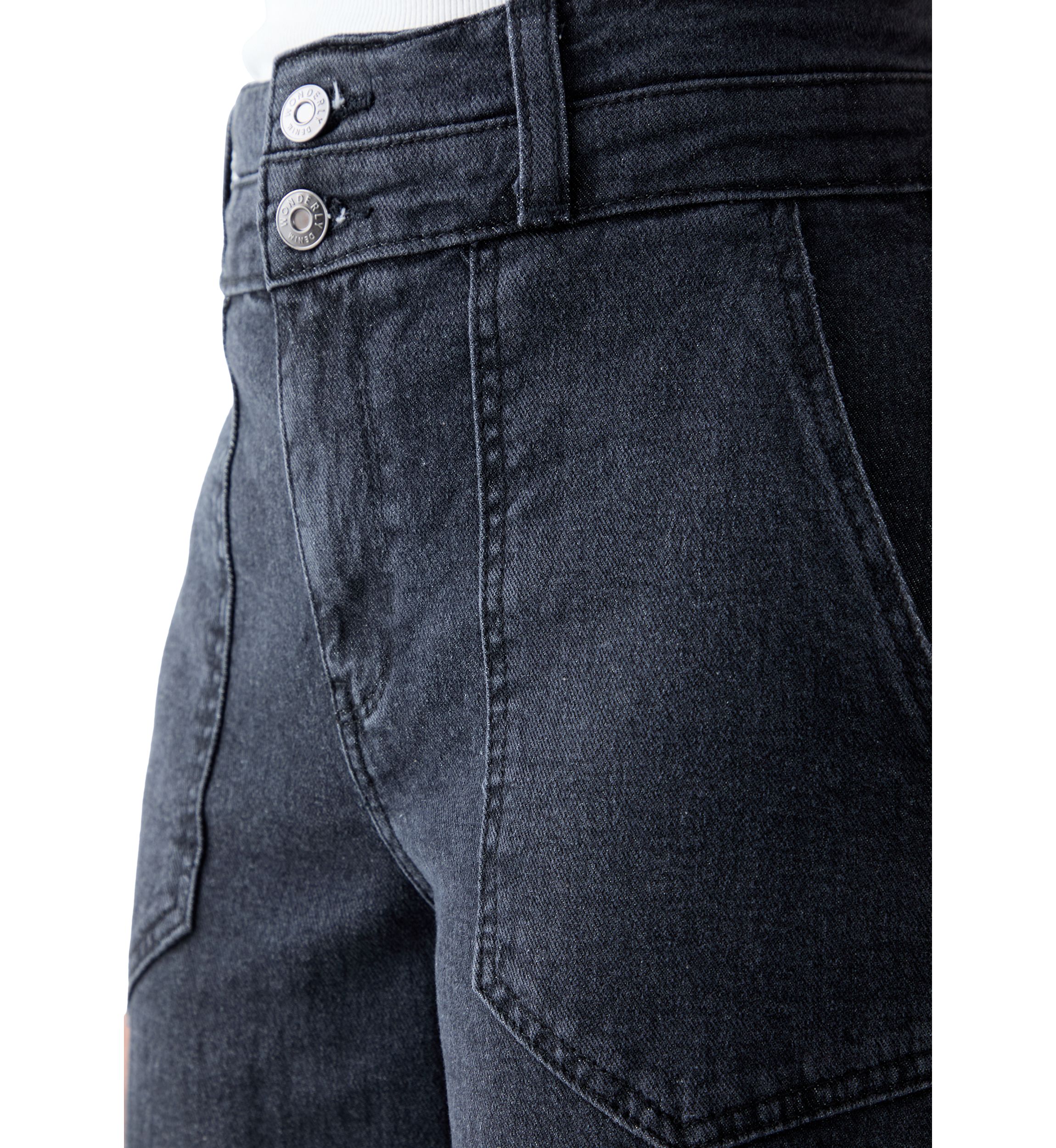 Womens High Rise Stacked Waist Jean