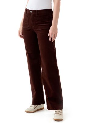 Wonderly Women's High Rise Pocket Wide Leg Jeans, Brown, 16
