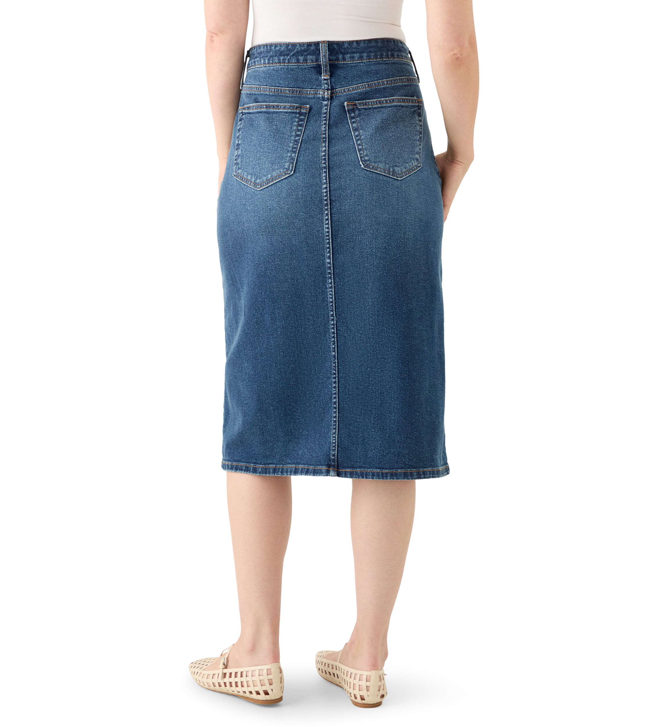 Womens High Rise Denim Skirt