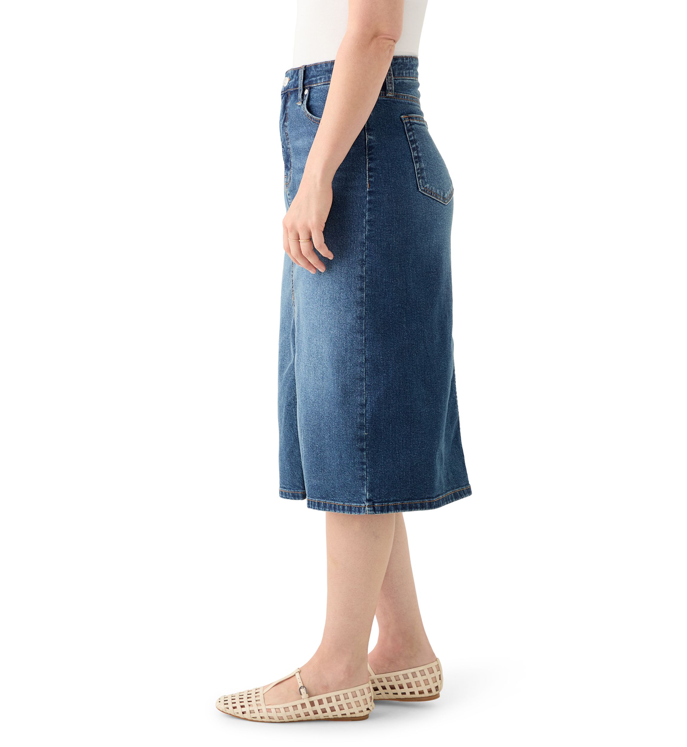 Womens High Rise Denim Skirt