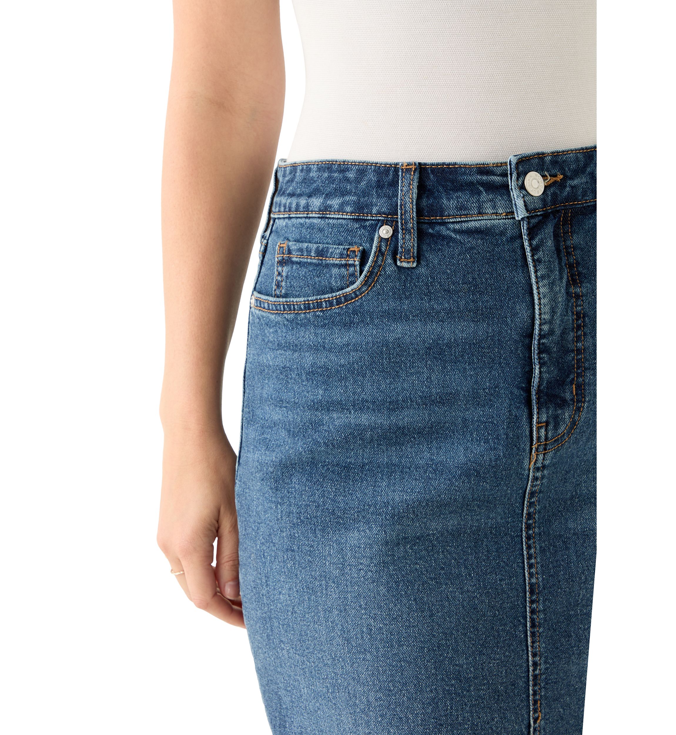 Womens High Rise Denim Skirt