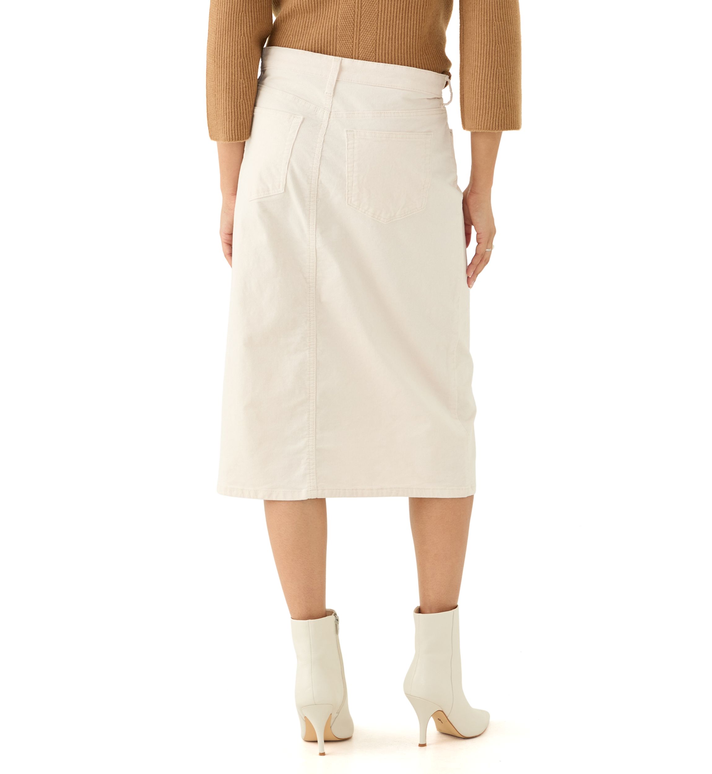 Womens High Rise Corduroy Skirt