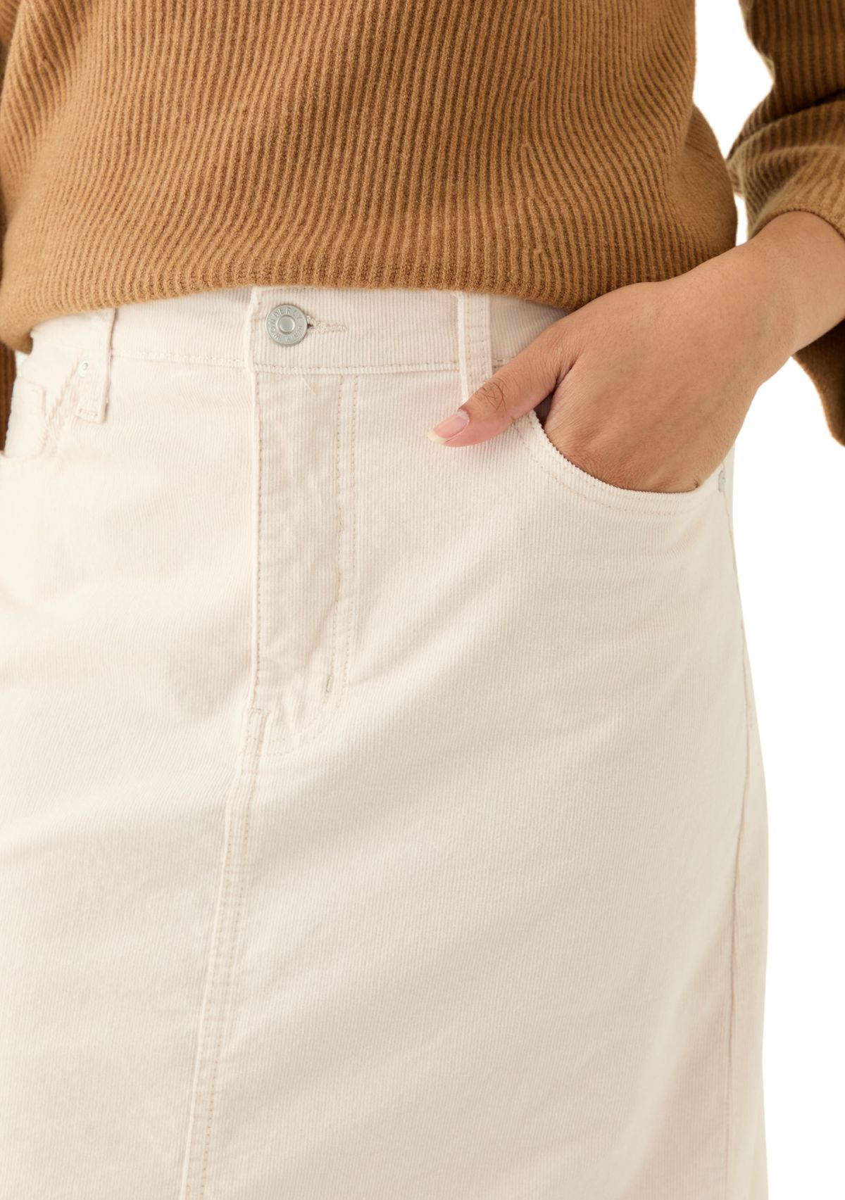 Womens High Rise Corduroy Skirt