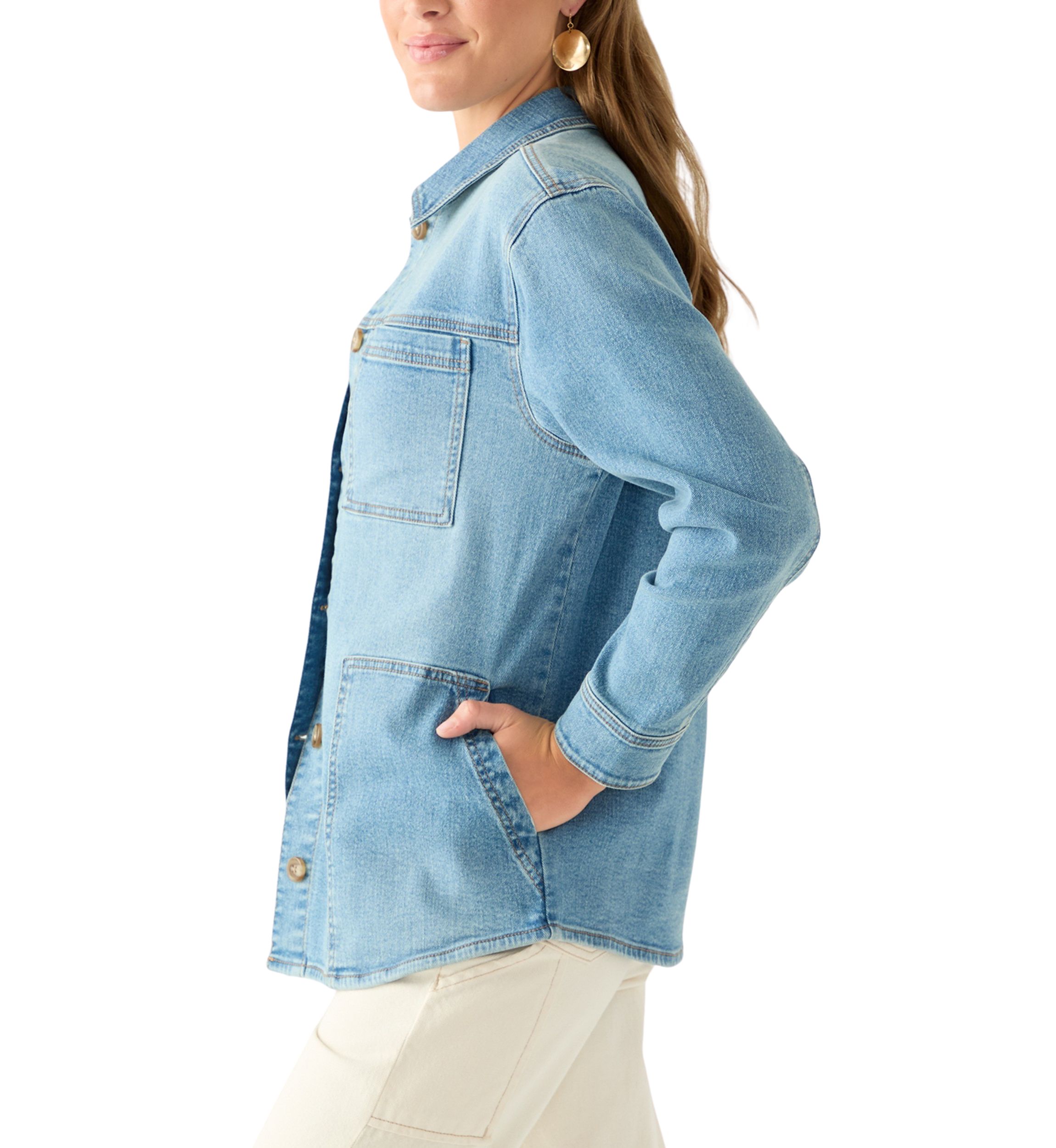 Womens Denim Shacket