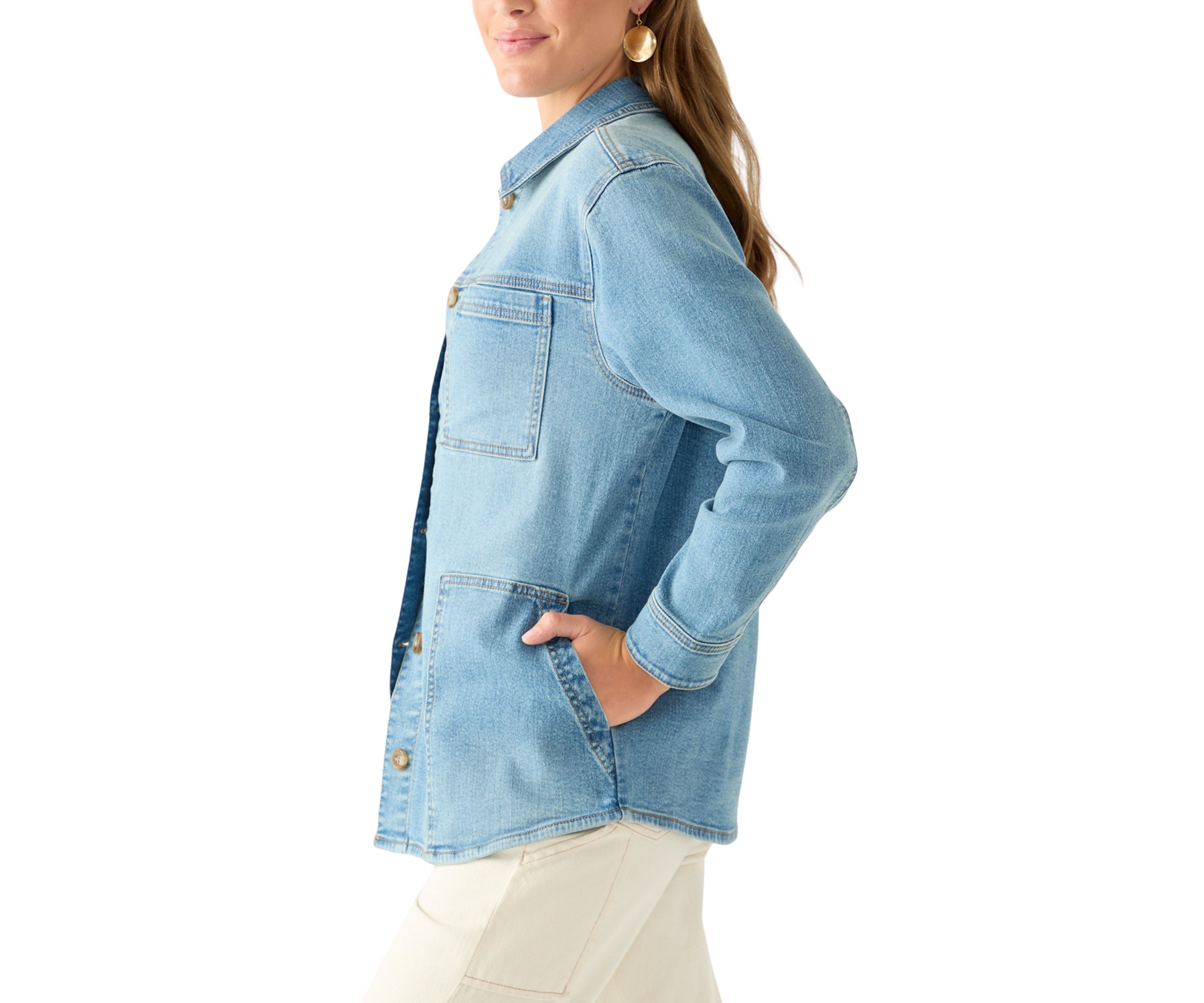 Womens Denim Shacket