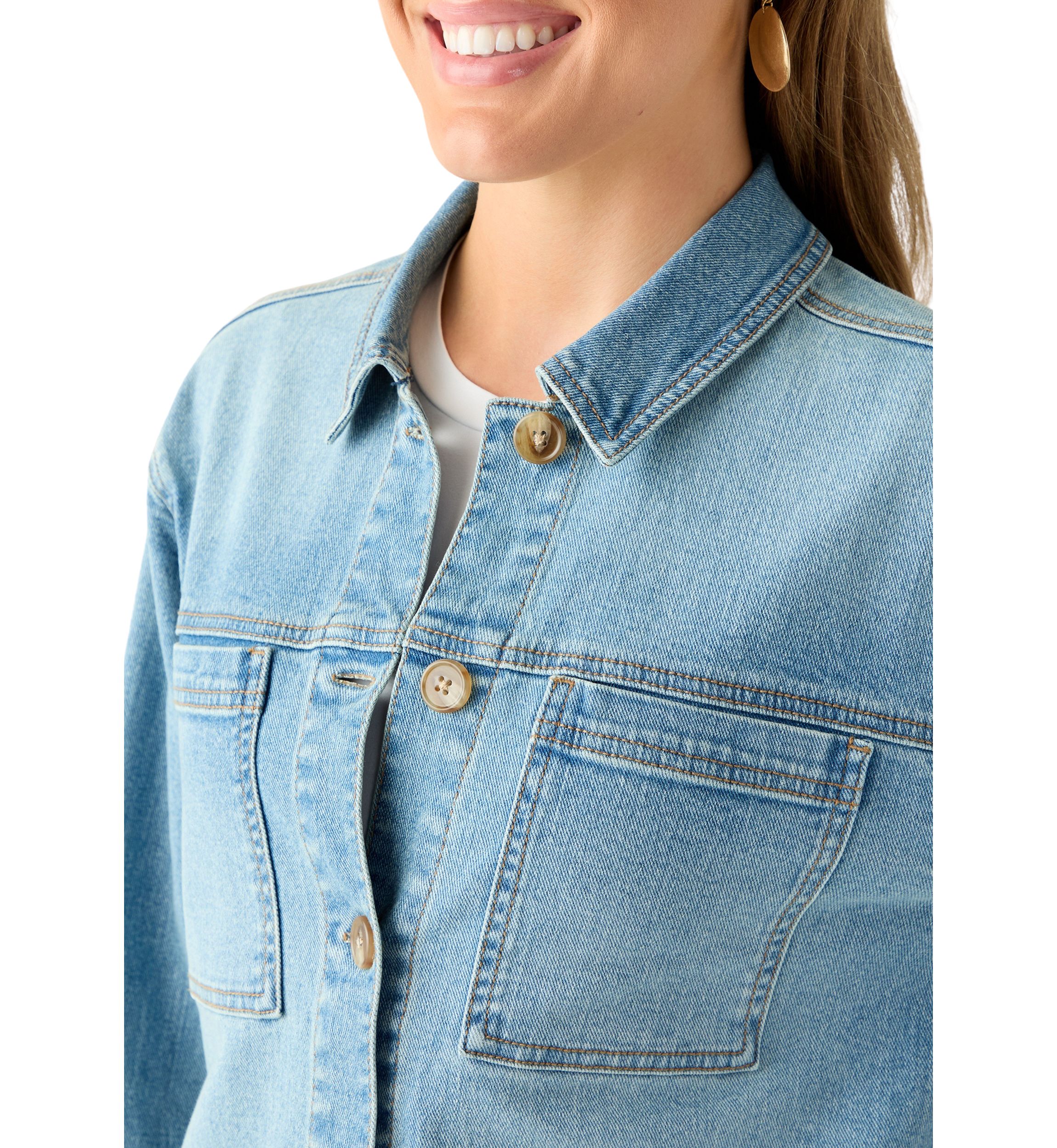 Womens Denim Shacket