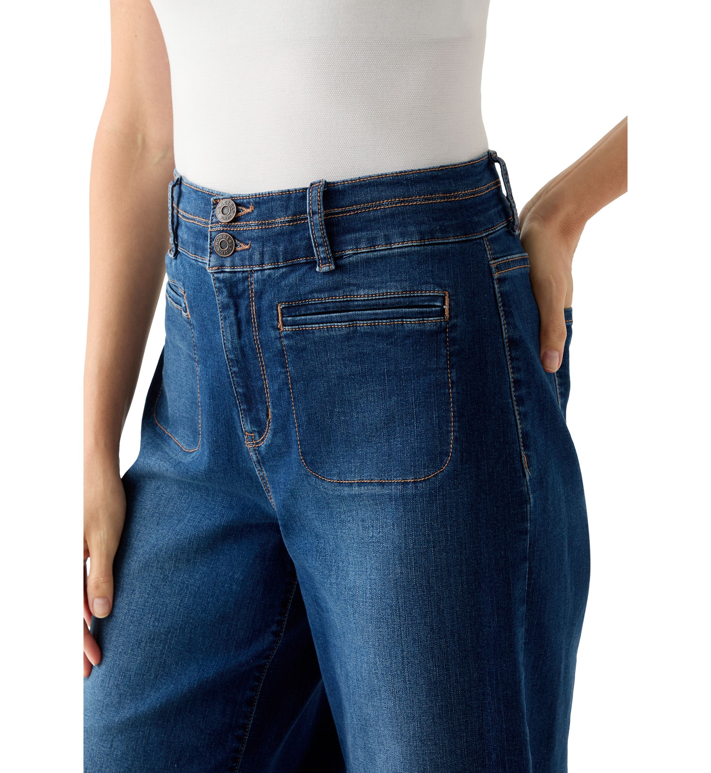 Womens Front Pocket Denim Pants