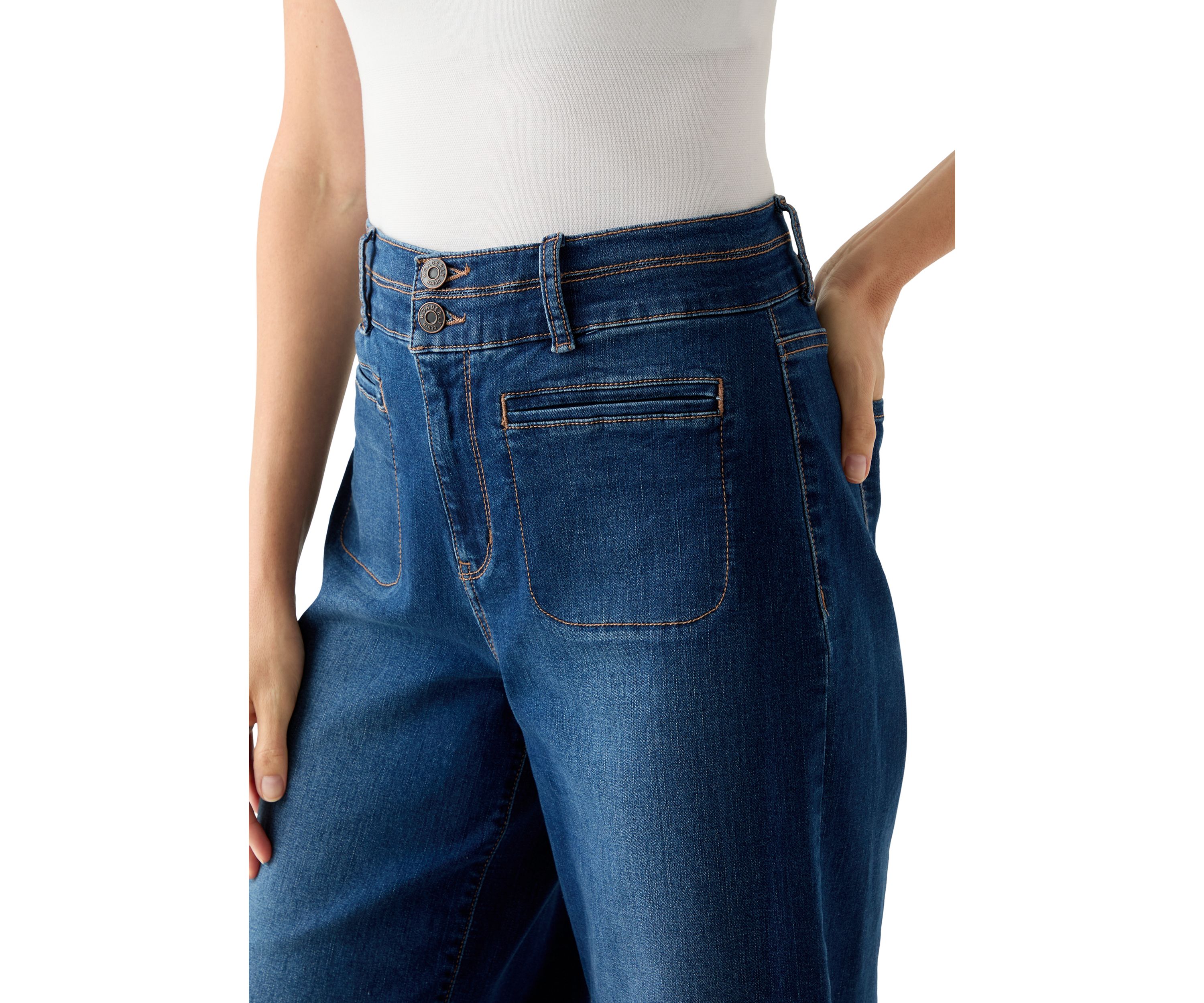 Womens Front Pocket Denim Pants