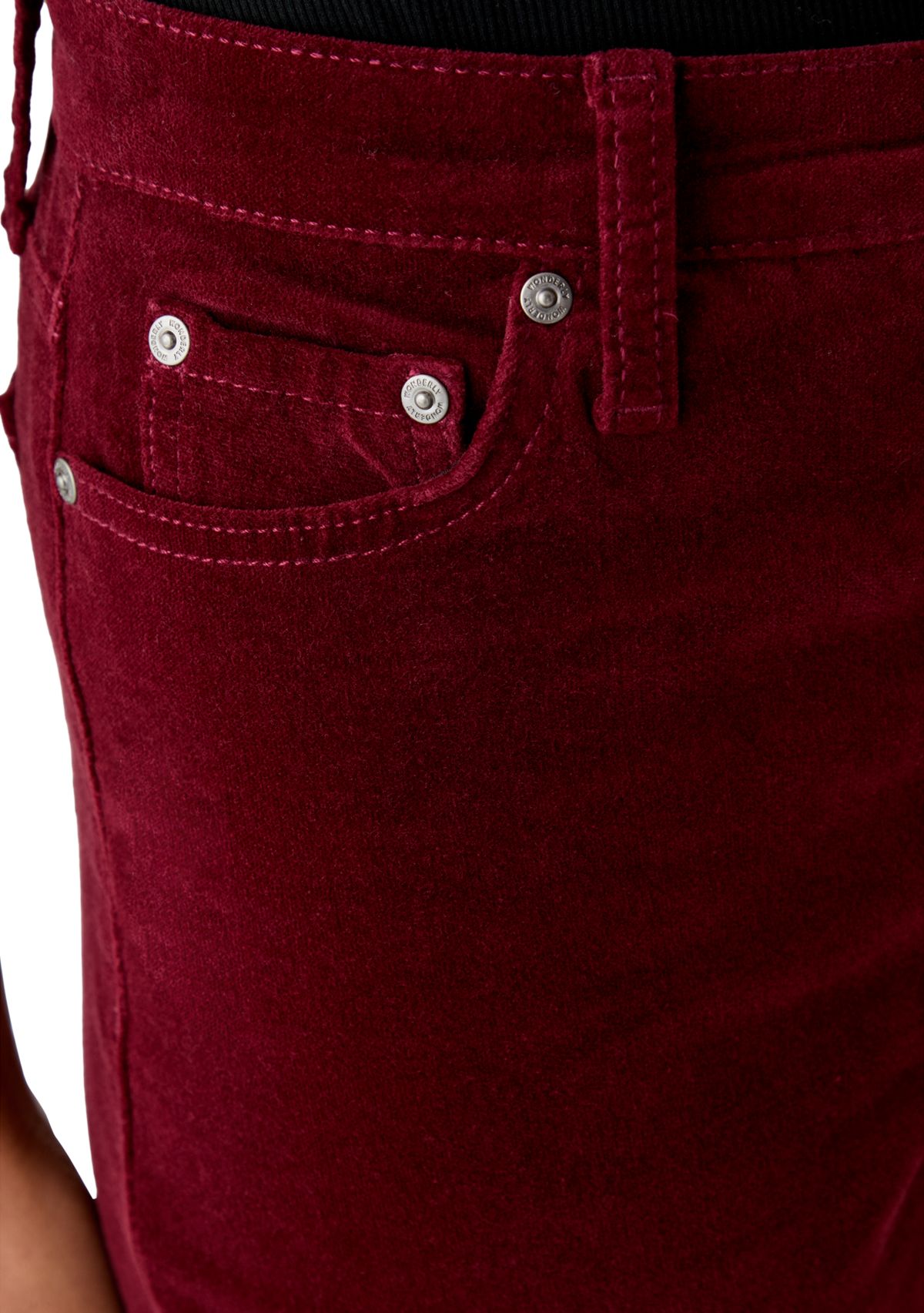 Womens High Rise Velveteen Straight Leg Pants