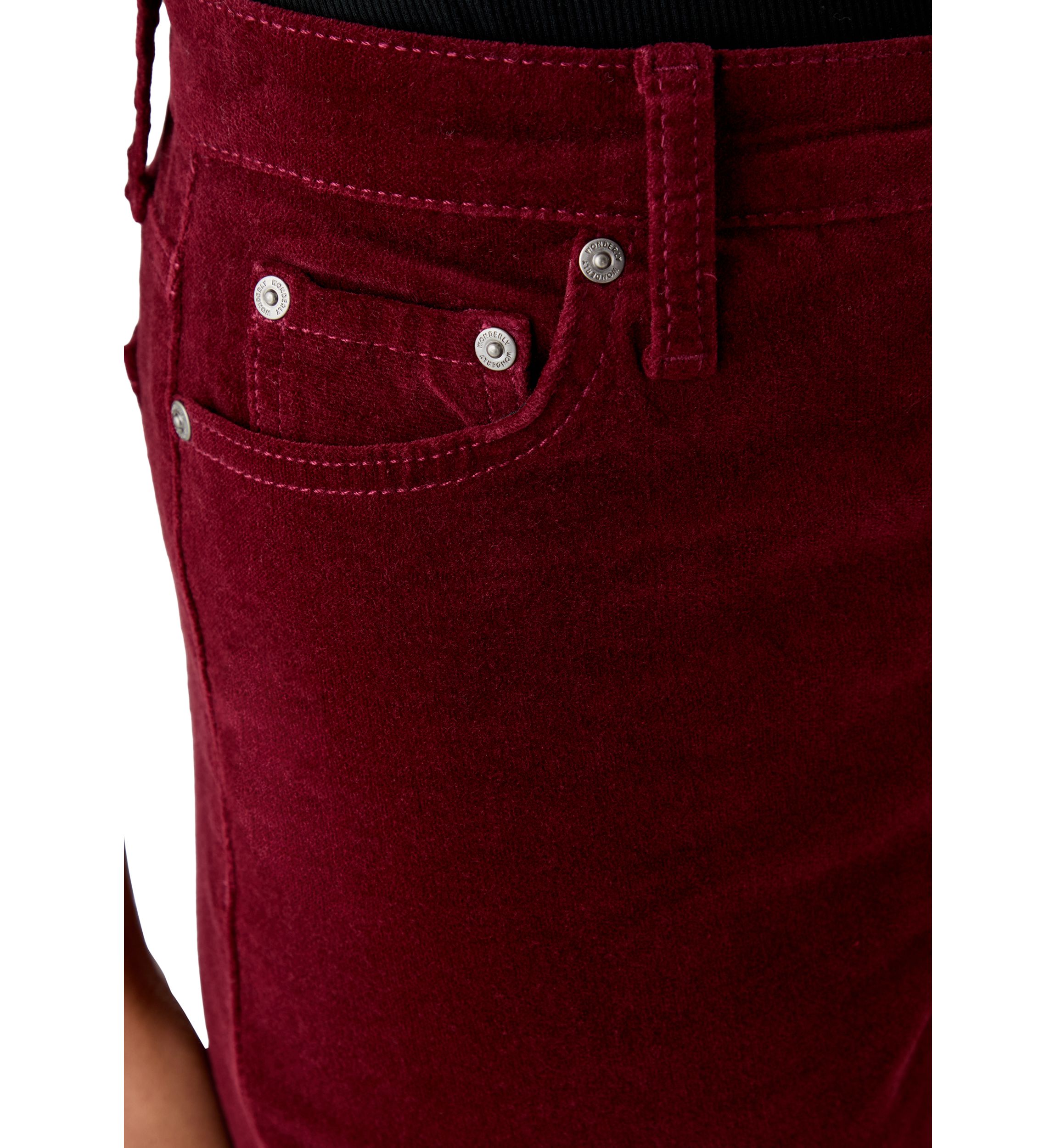 Womens High Rise Velveteen Straight Leg Pants