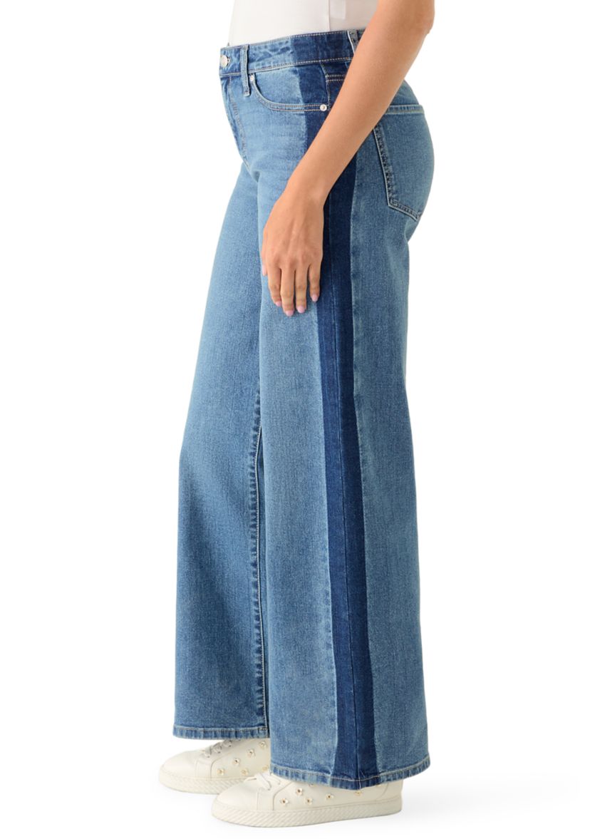 Wonderly Women's High Rise Relaxed Wide Leg Tuxedo Jeans | Belk