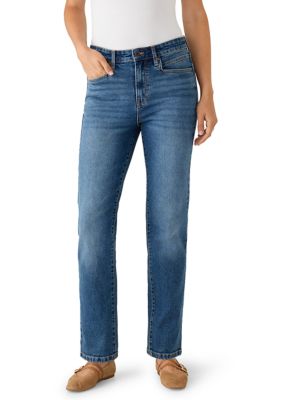 Wonderly Women's High Rise Authentic Straight Jeans, 10