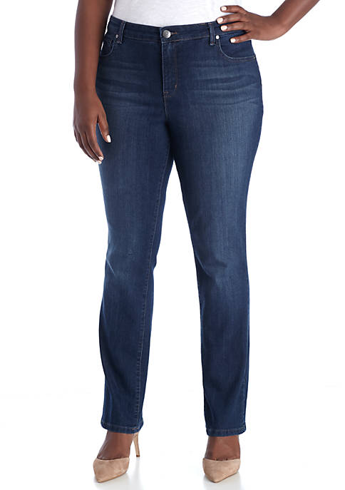 New Directions® Plus Size Straight Leg Average Jeans | belk