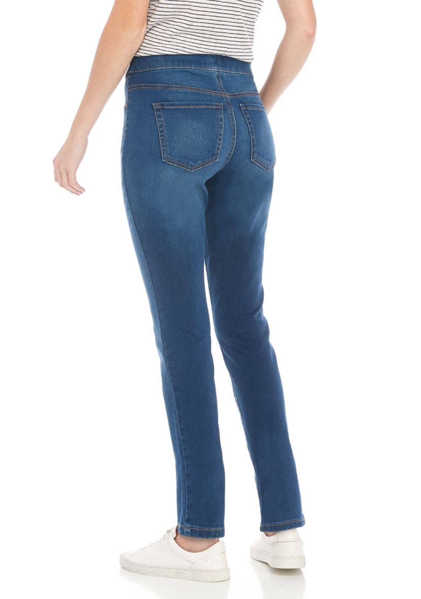 Womens Pull On Short Length Skinny Jeans