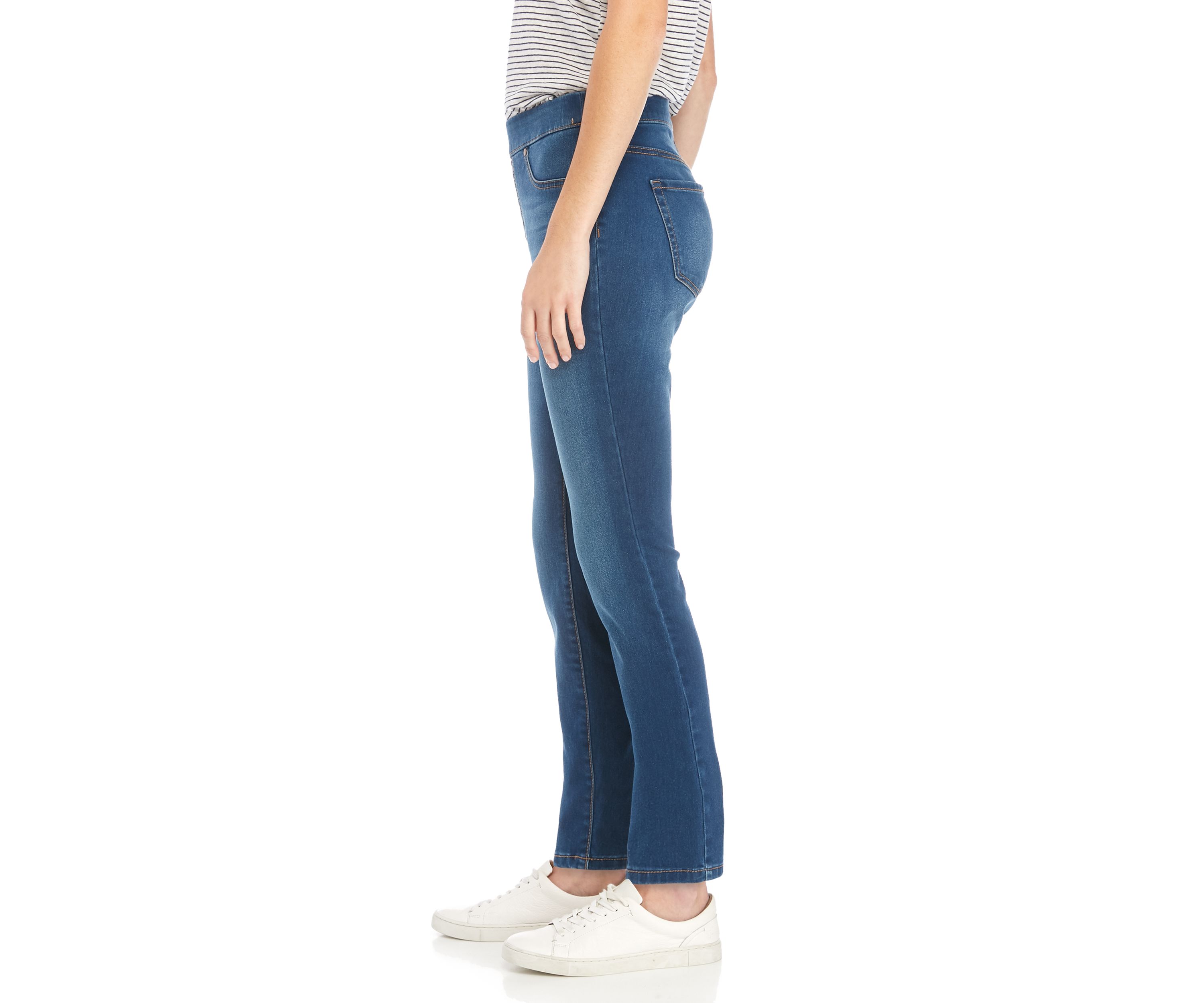 Womens Pull On Short Length Skinny Jeans