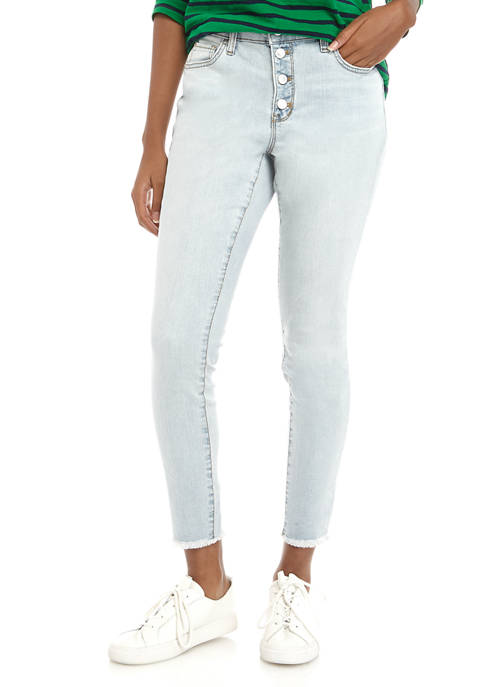 New Directions® Women's Button Fly Skinny Ankle Jeans | belk
