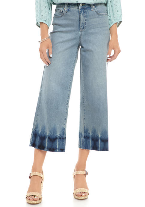 Womens Wide Leg Cropped Jeans