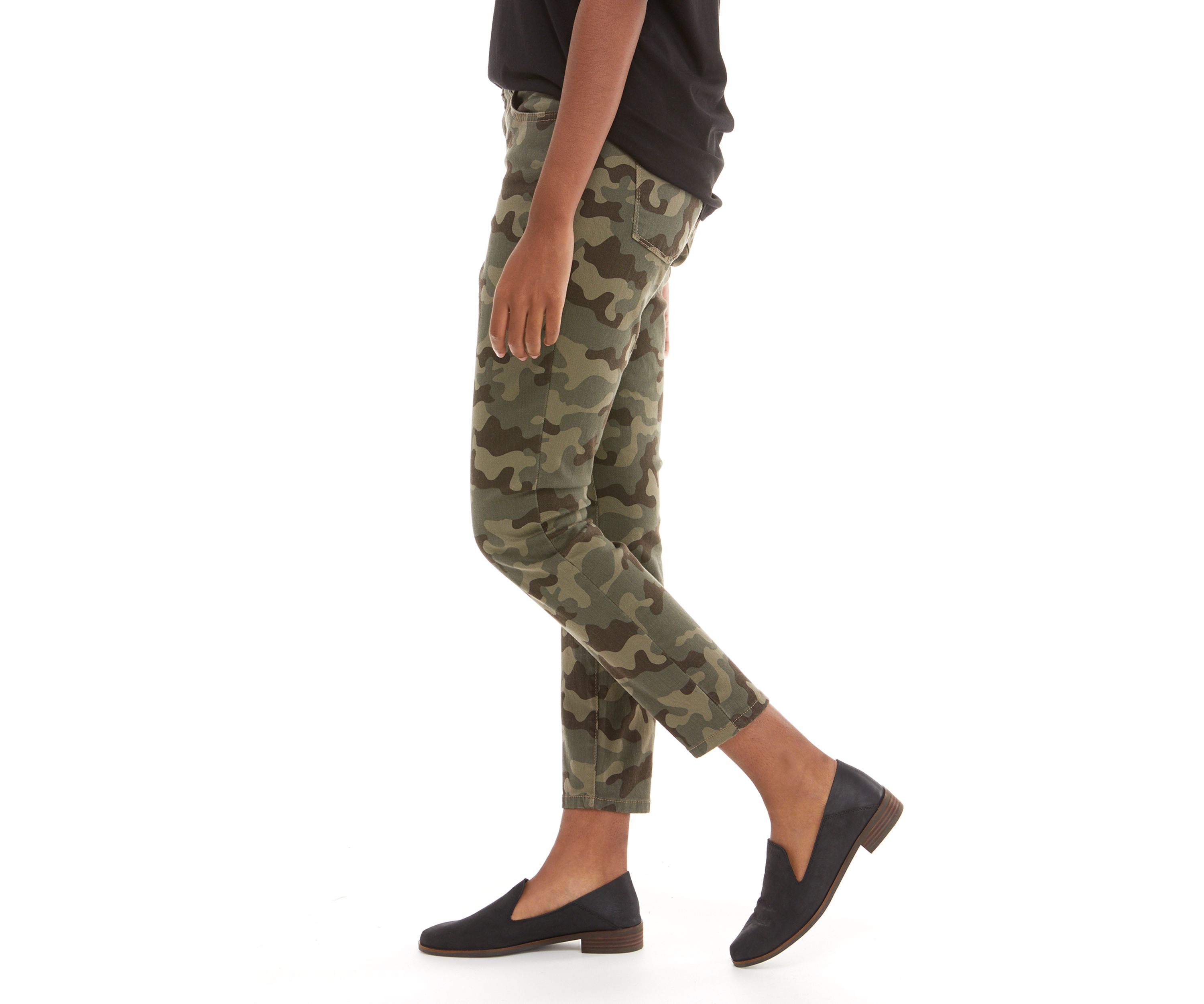  Womens Camouflage Mid Rise Skinny Ankle Pants 