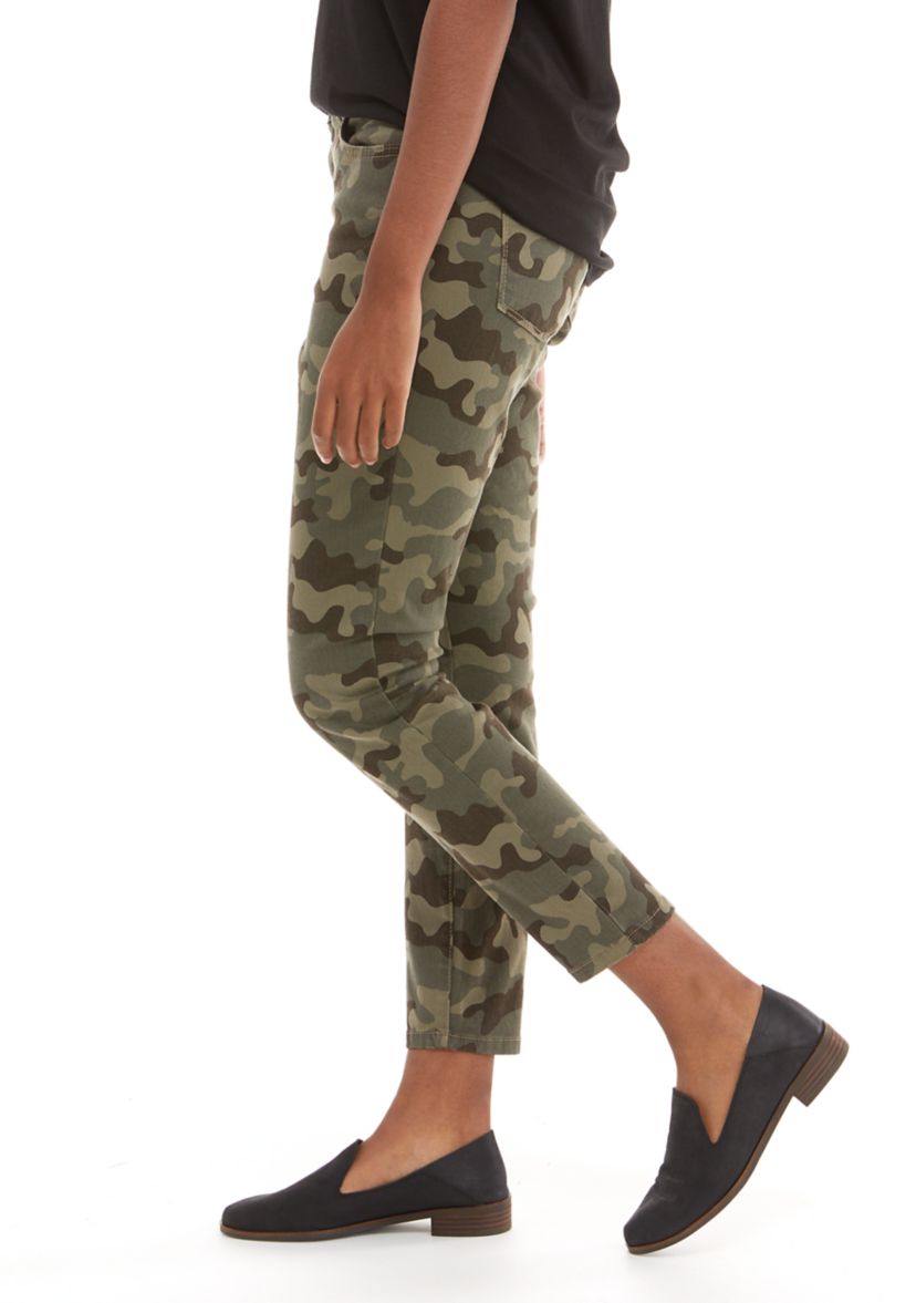  Womens Camouflage Mid Rise Skinny Ankle Pants 