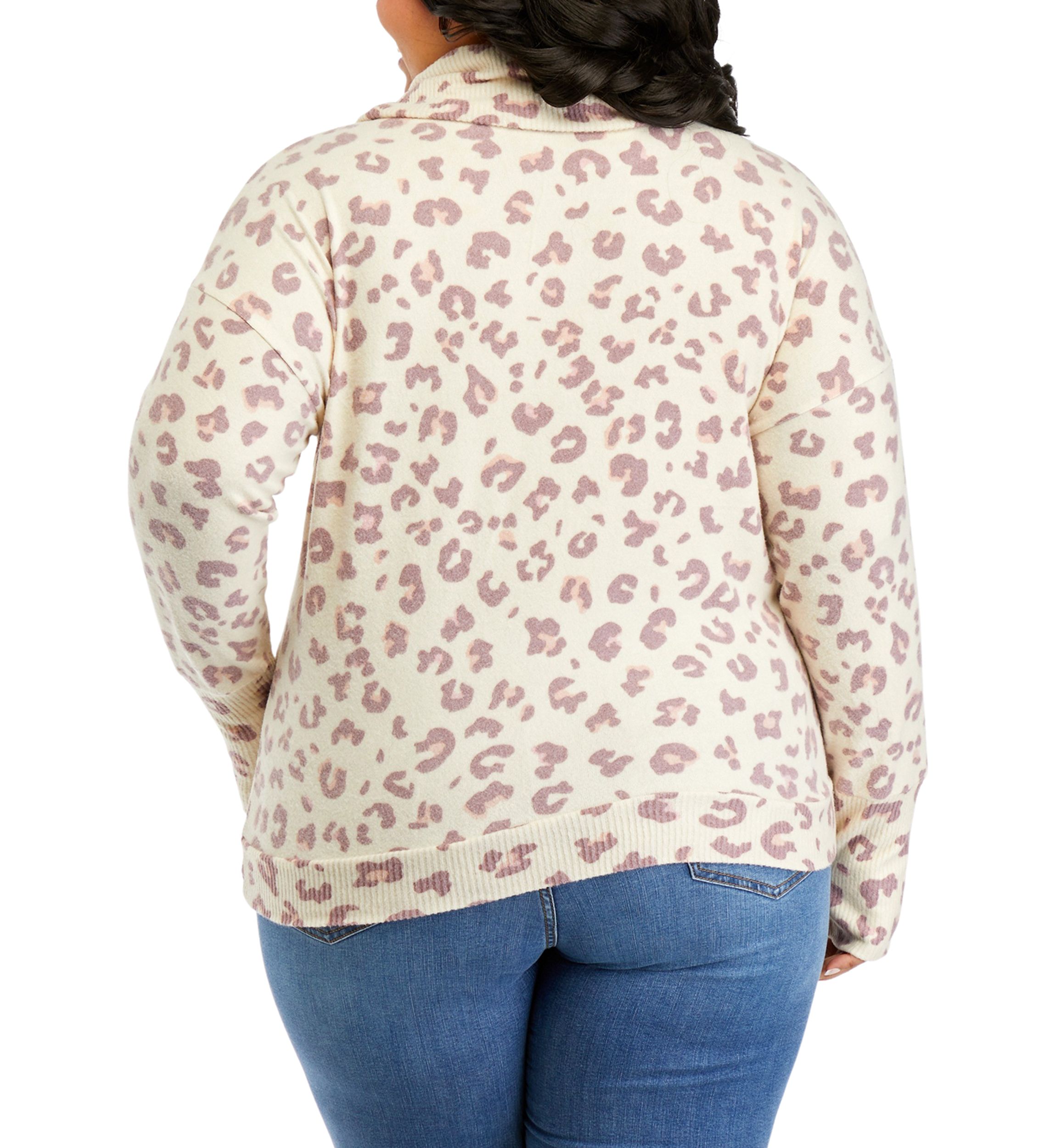 Plus Size Long Sleeve Cowl Neck Sweatshirt