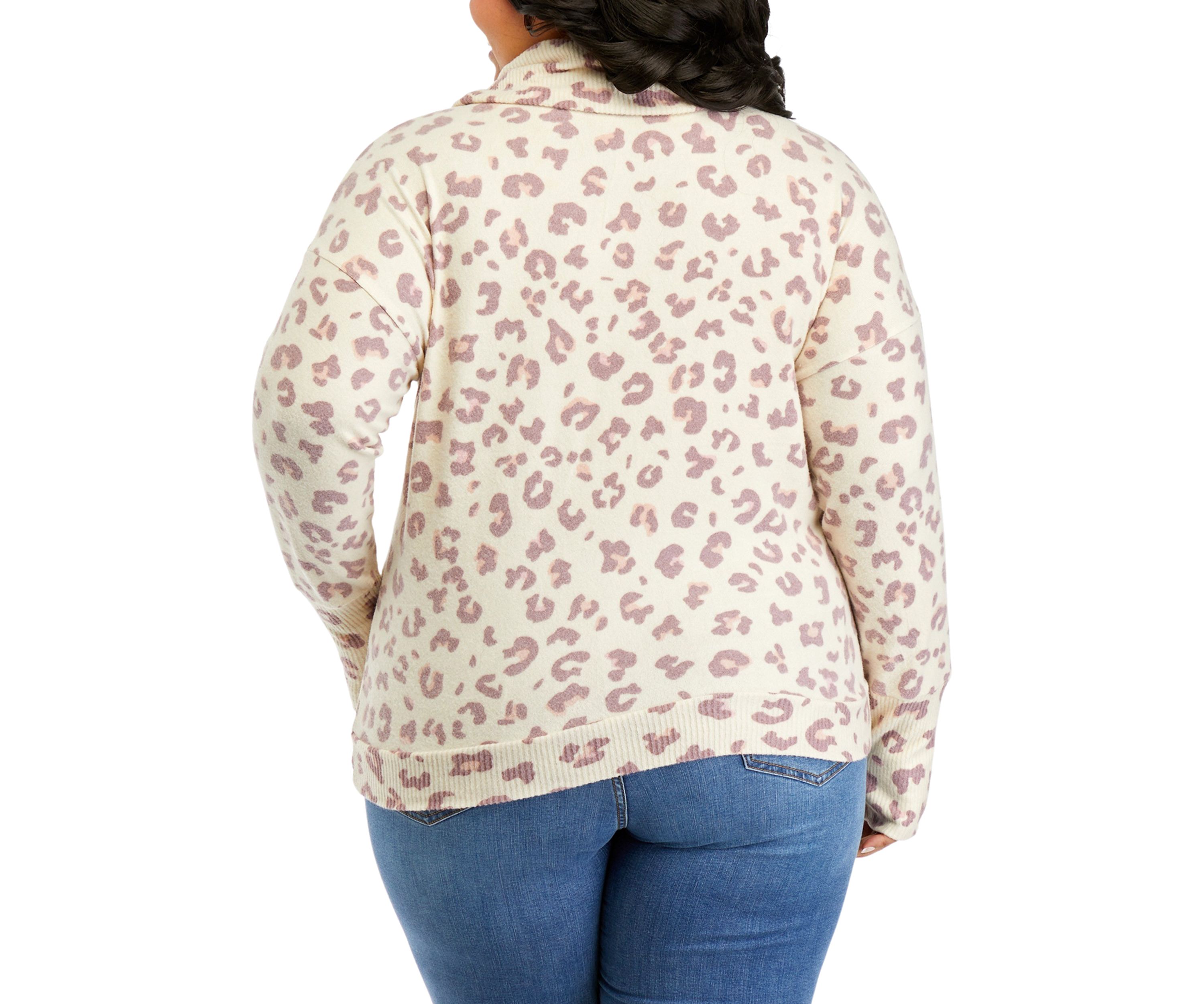 Plus Size Long Sleeve Cowl Neck Sweatshirt