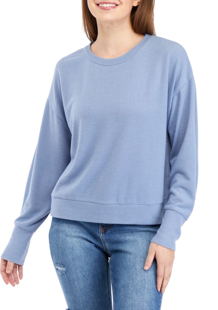 Juniors Hacci Crew Neck Top