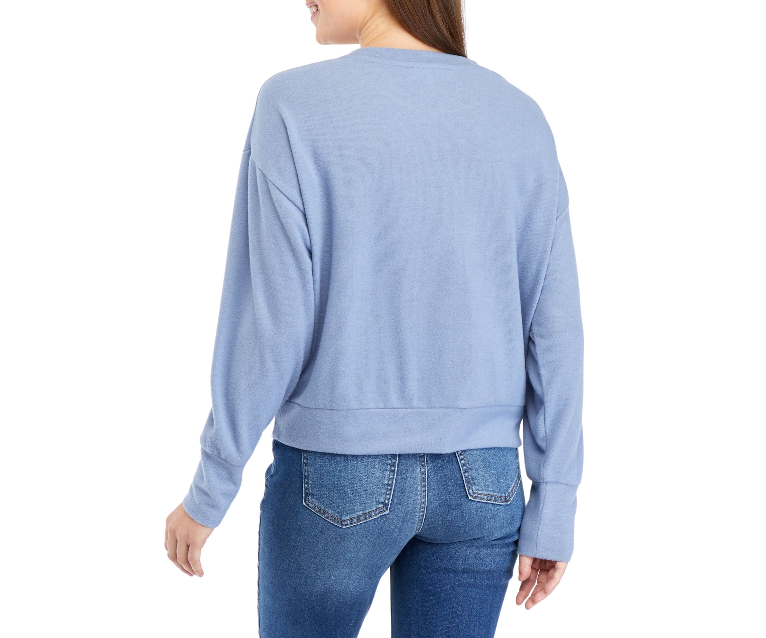 Juniors Hacci Crew Neck Top