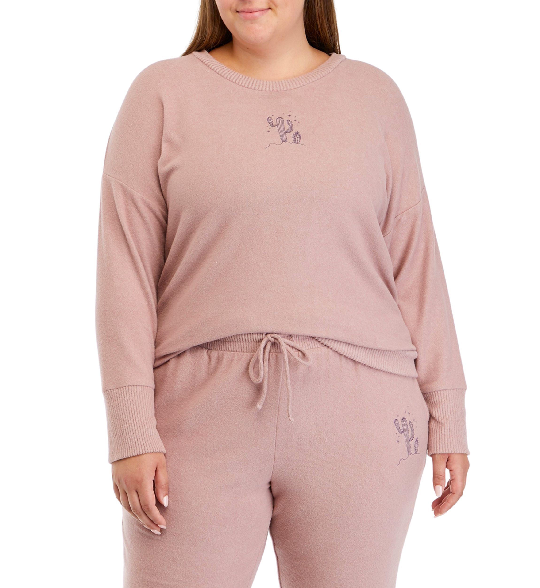 Plus Size Hacci Crew Neck Top
