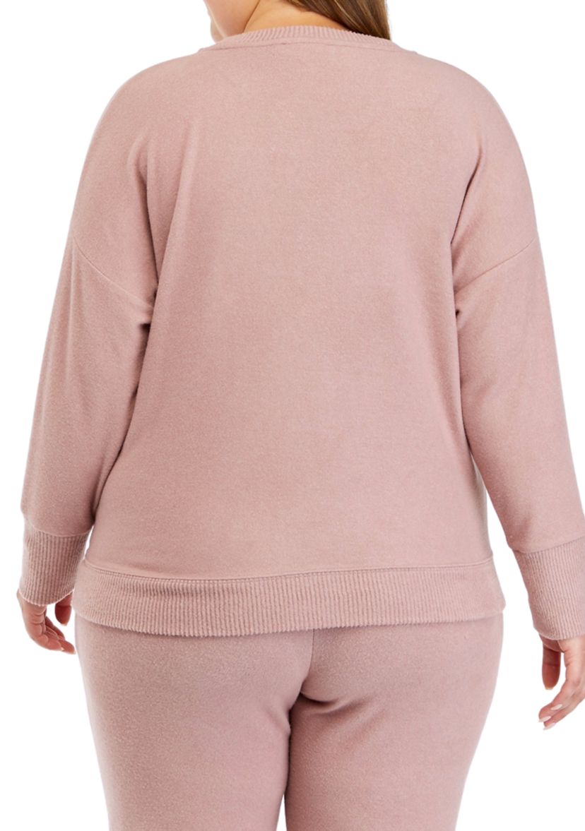 Plus Size Hacci Crew Neck Top