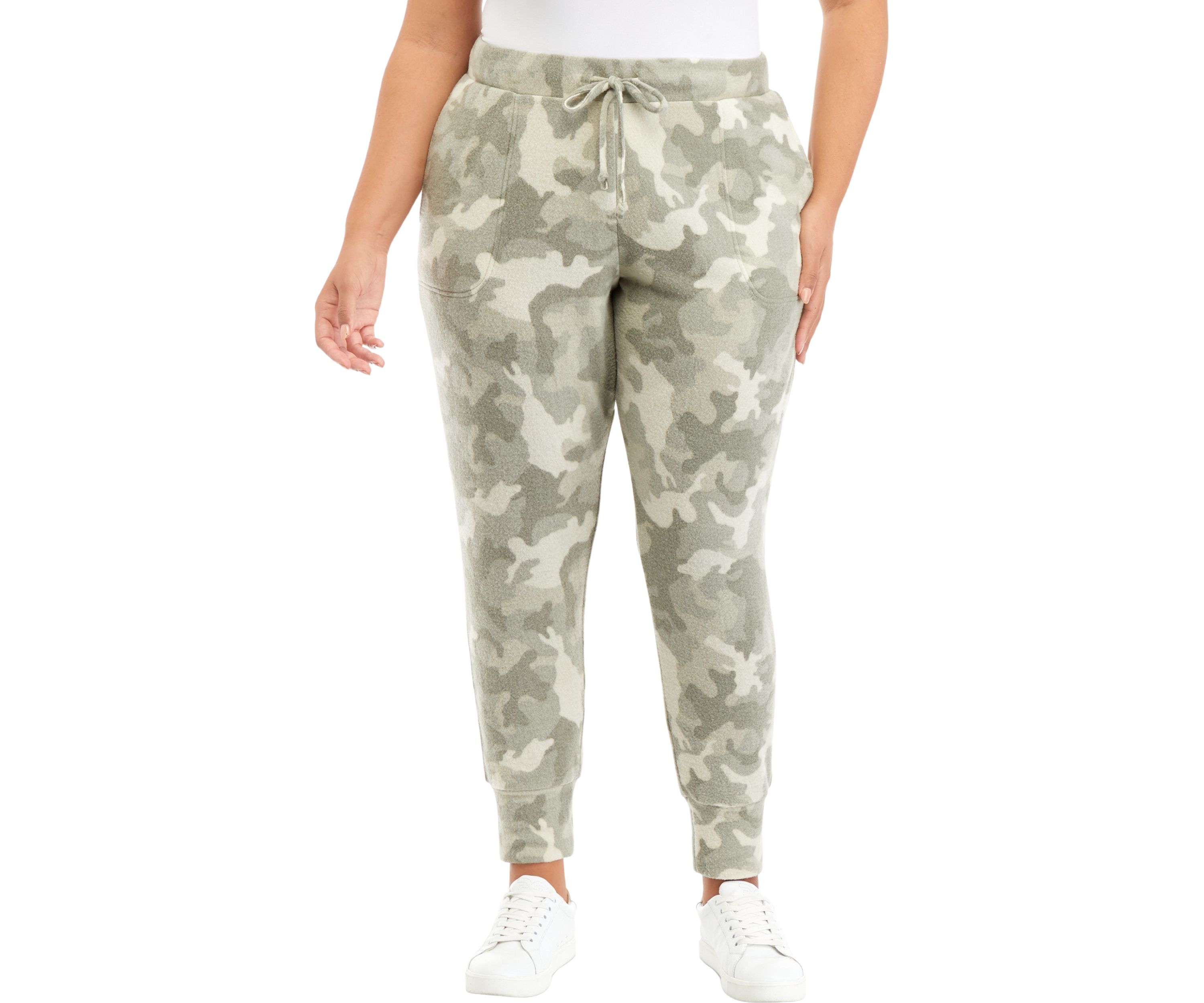 Plus Size Drawstring Hacci Joggers