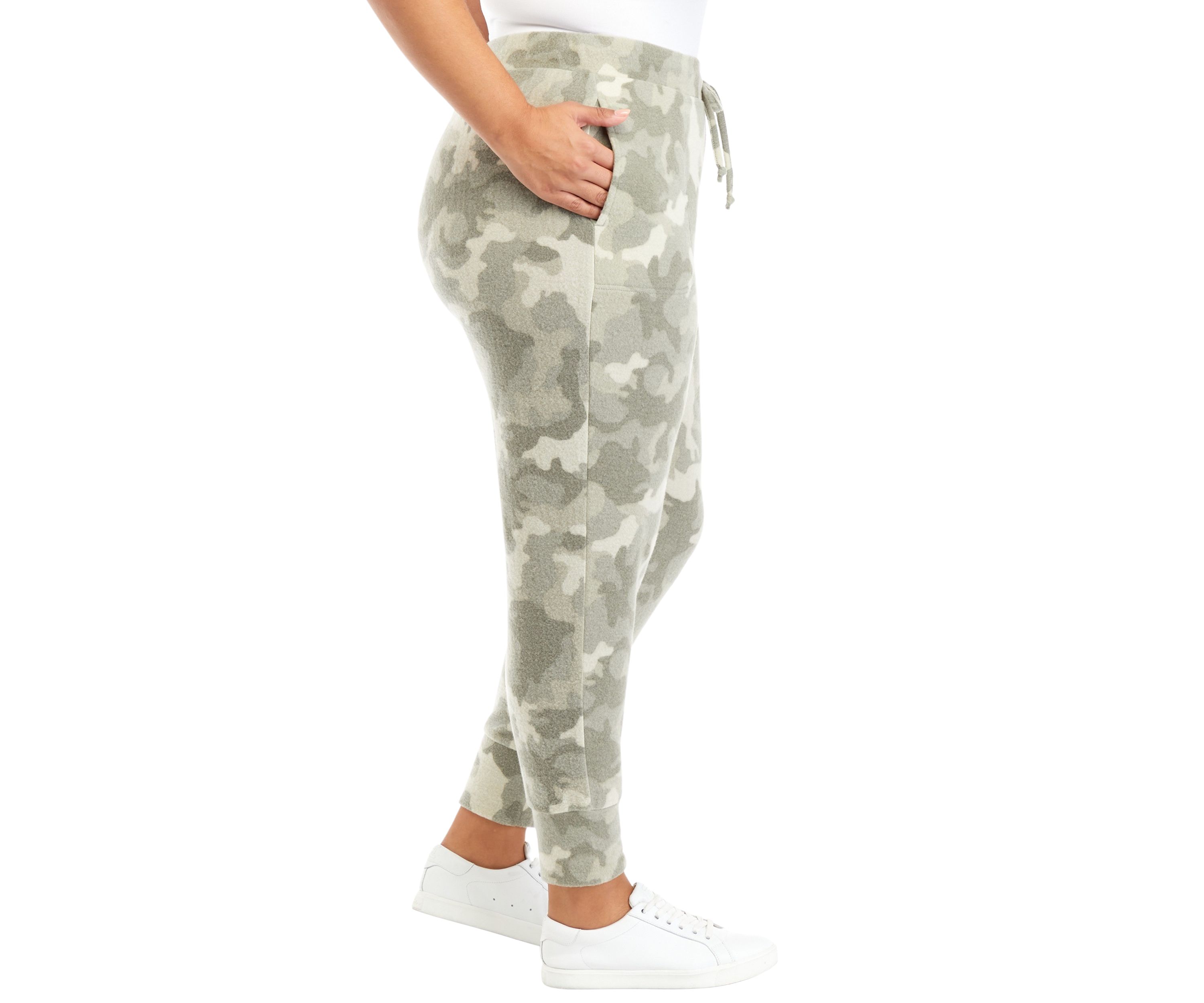 Plus Size Drawstring Hacci Joggers