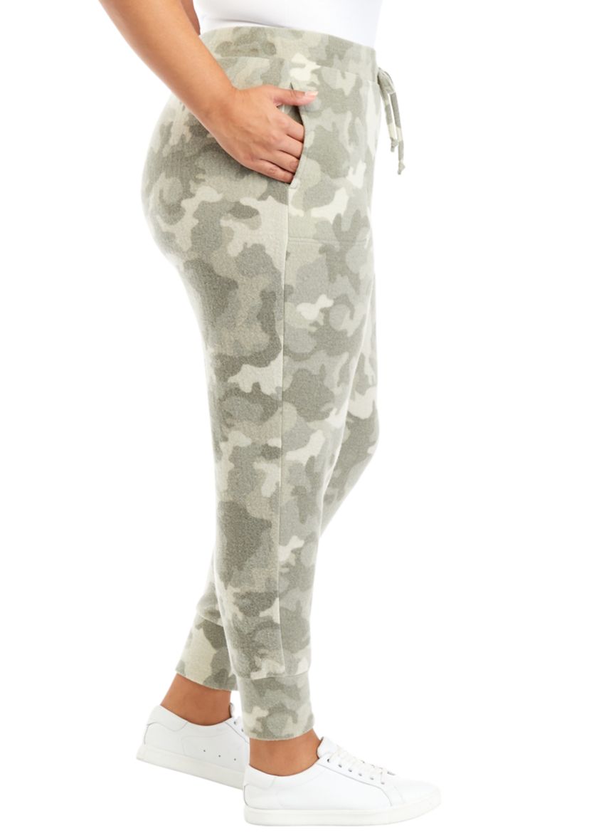 Plus Size Drawstring Hacci Joggers