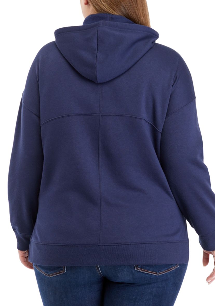 Plus Size Long Sleeve Fleece Hoodie