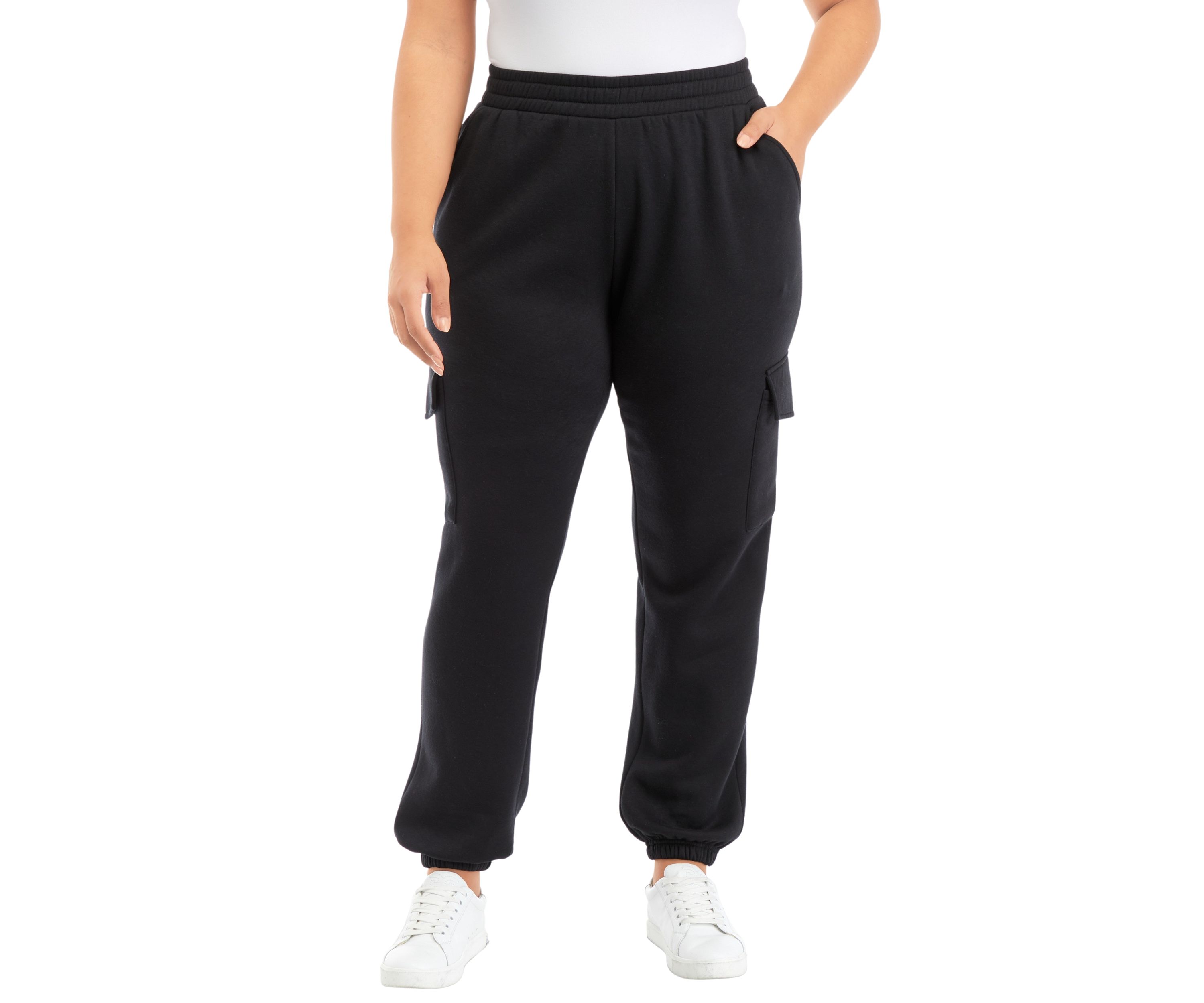 Plus Size Cargo Fleece Jogger Pants