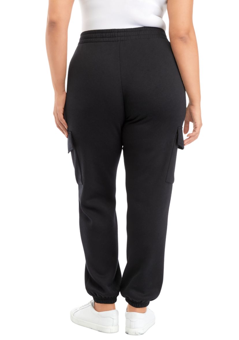Plus Size Cargo Fleece Jogger Pants