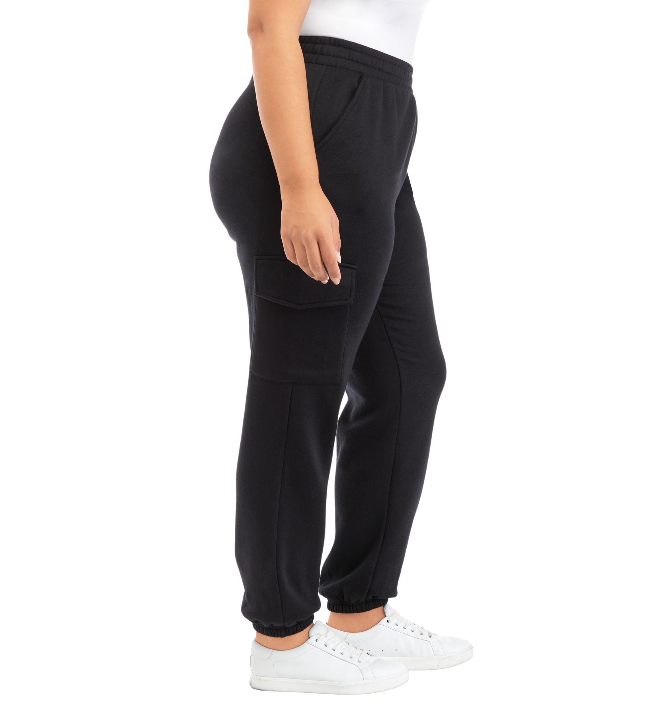 Plus Size Cargo Fleece Jogger Pants