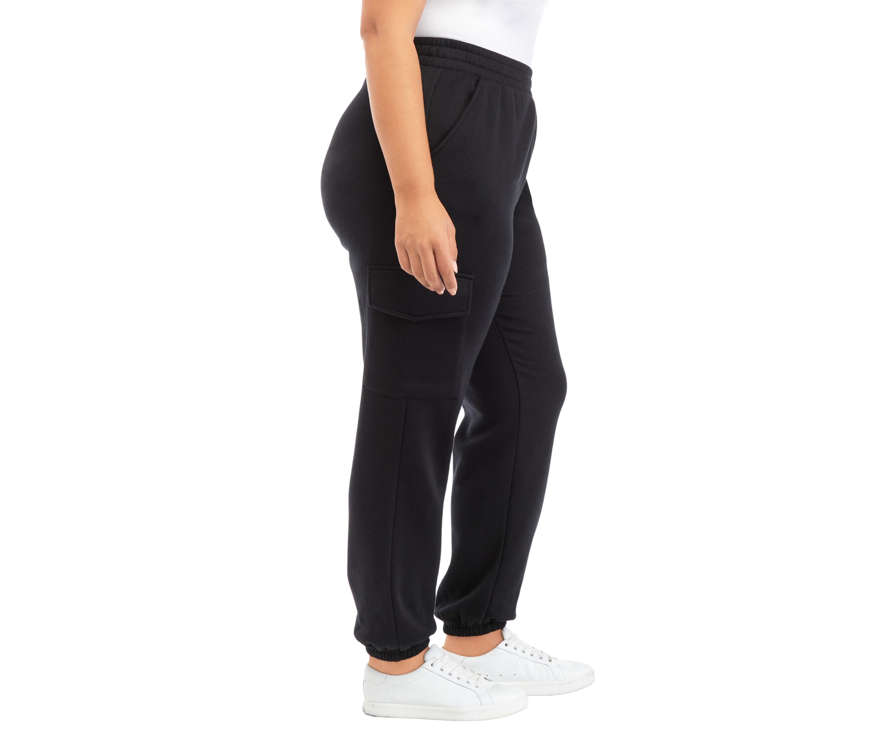 Plus Size Cargo Fleece Jogger Pants